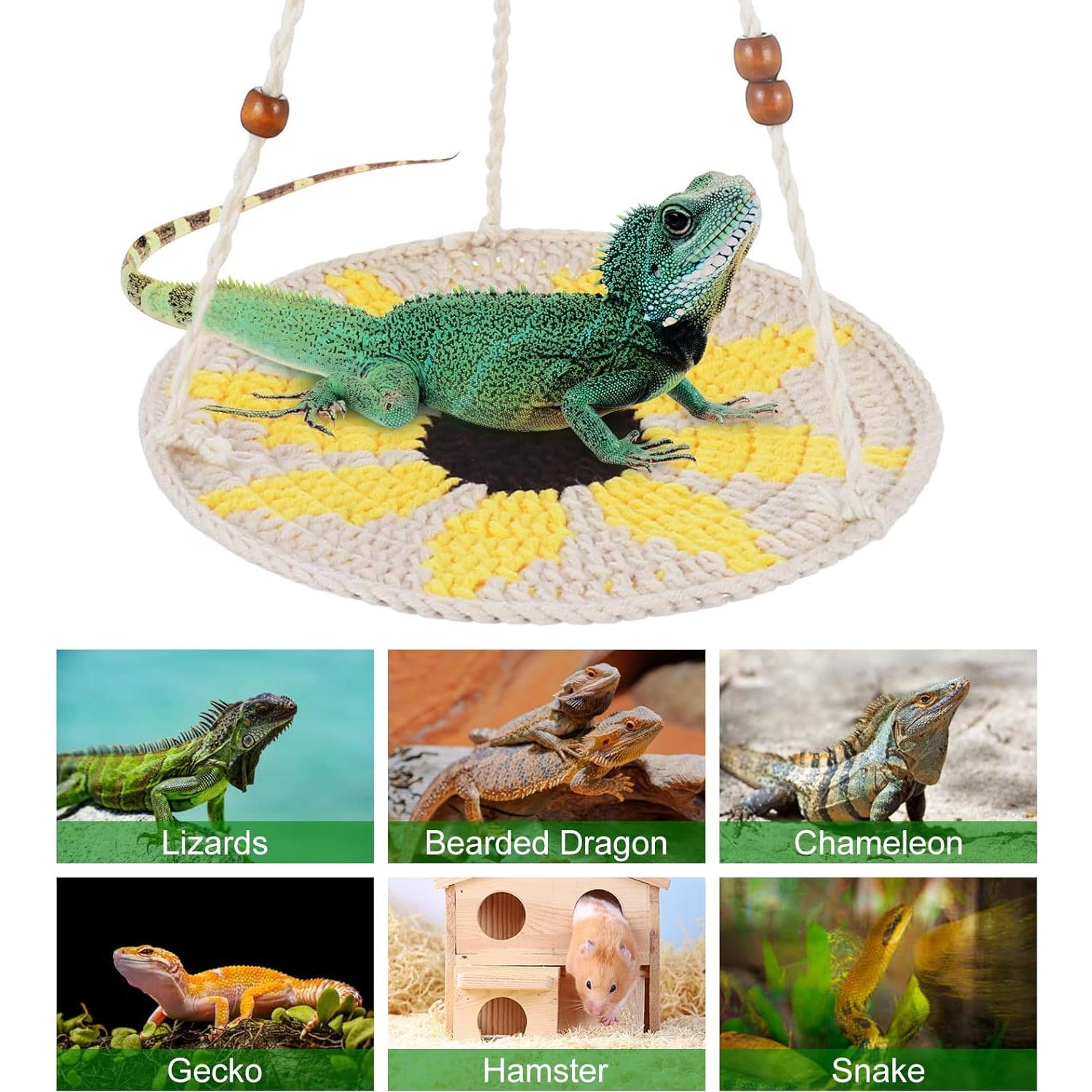 Hamaca para Reptiles Jspupifip 21x45cm Beige y Amarillo