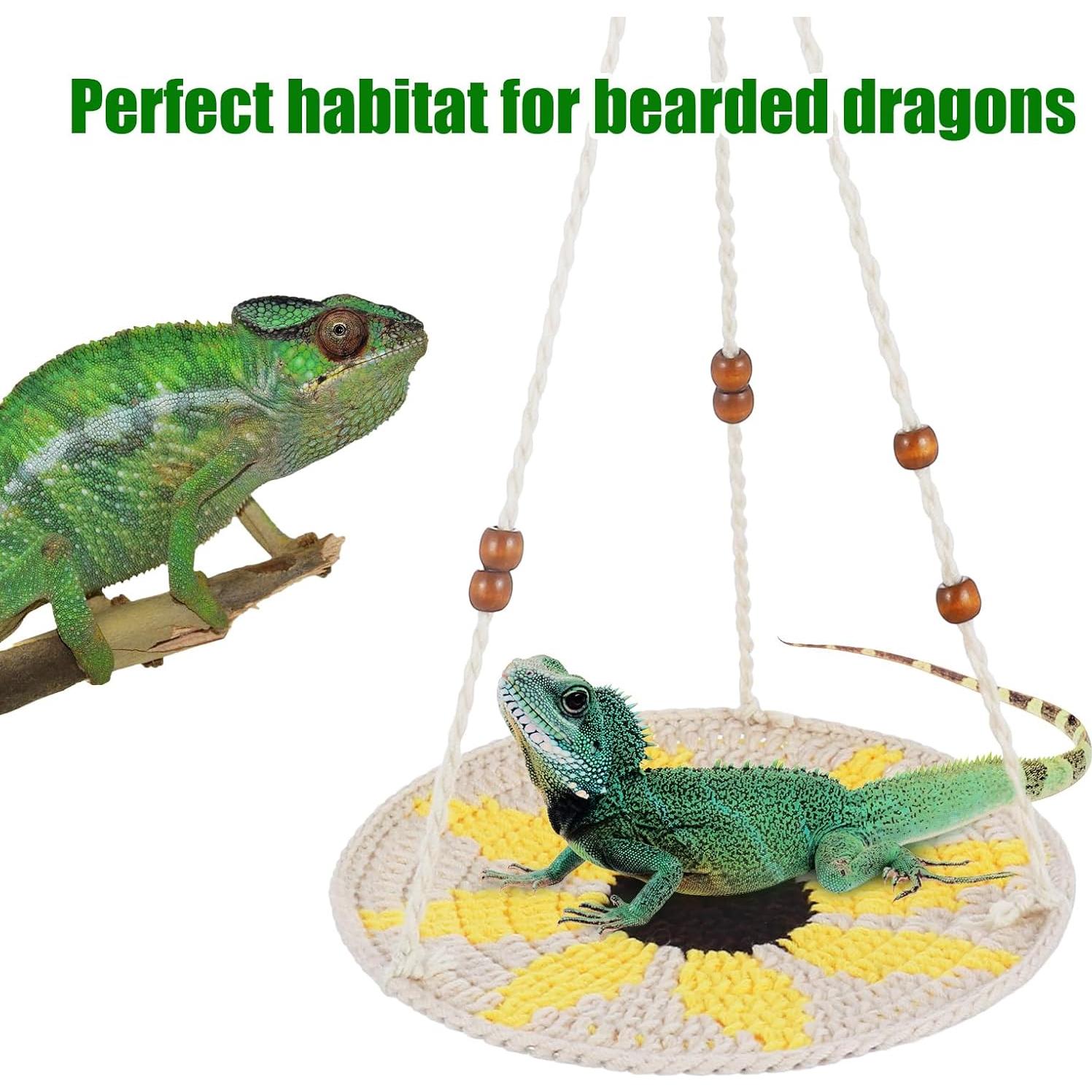 Hamaca para Reptiles Jspupifip 21x45cm Beige y Amarillo