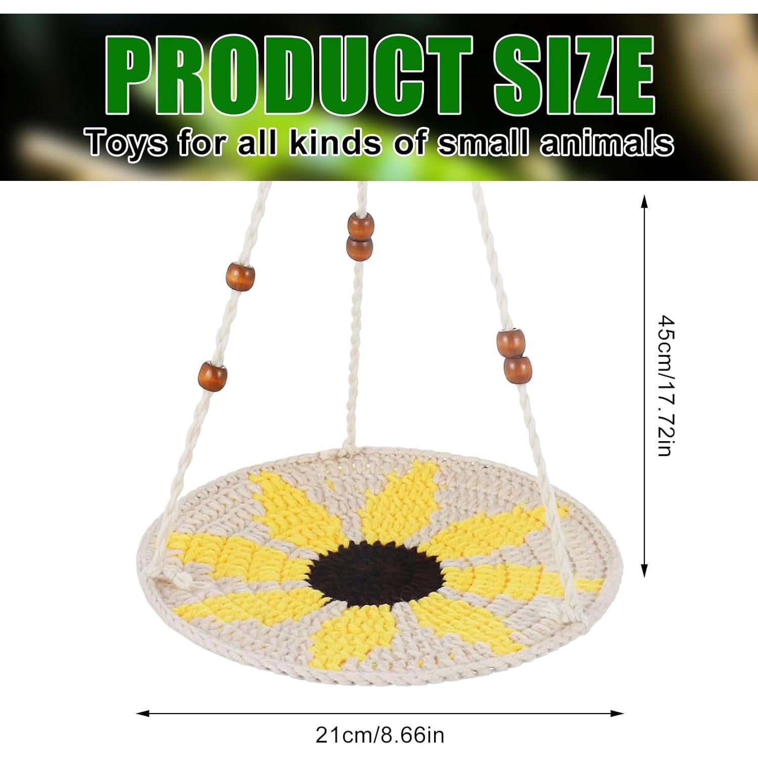 Hamaca para Reptiles Jspupifip 21x45cm Beige y Amarillo