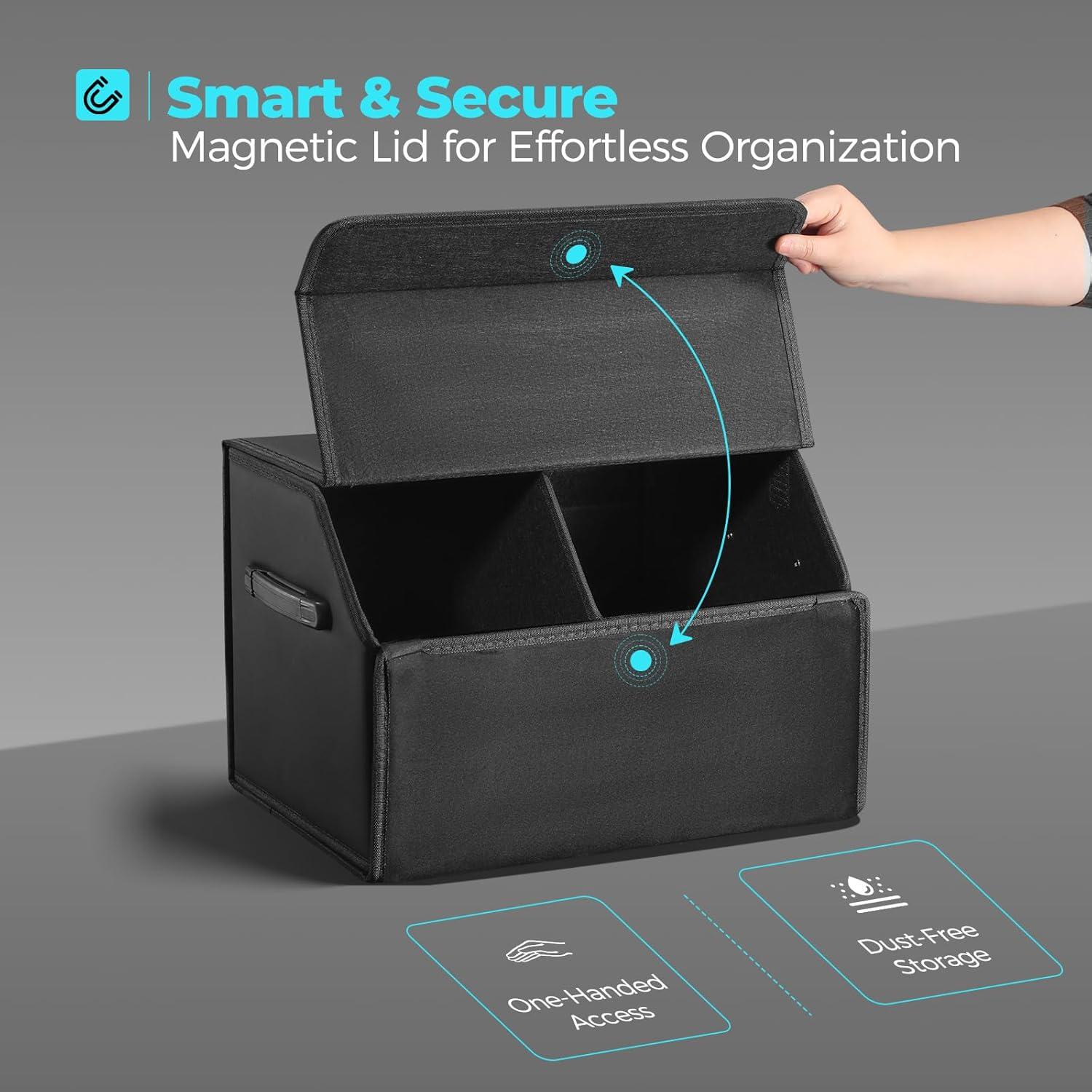 Organizador de Maletero Fyzeoty de Cuero Plegable 39L Negro