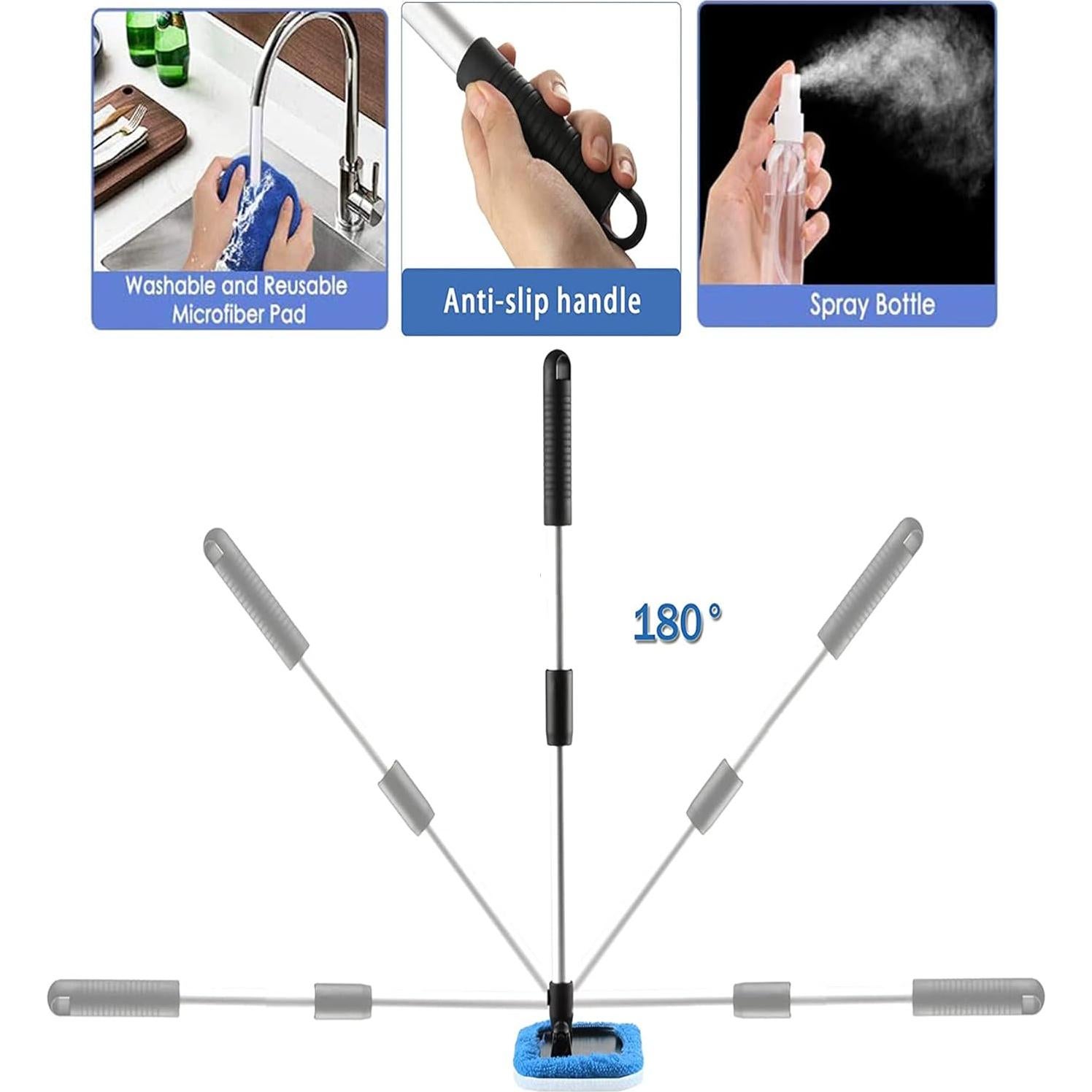 ASAHEL Kit de Limpieza de Parabrisas con Mango Extensible