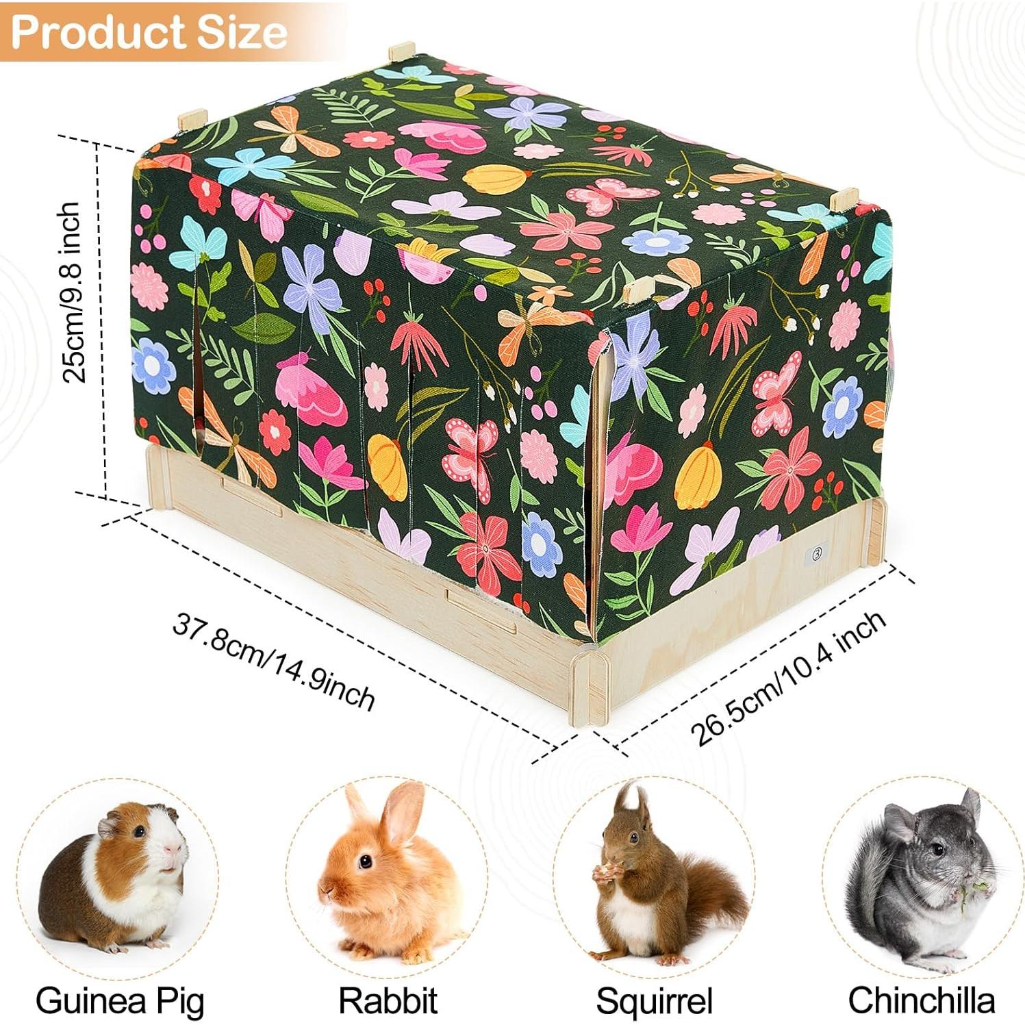 Cama para Cobayas Glittme con Cortina y Alfombrilla Impermeable