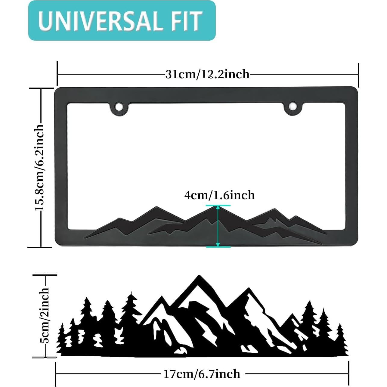 Marco de Placa de Licencia NJNYLLC Negro Universal 30.5x15.2cm