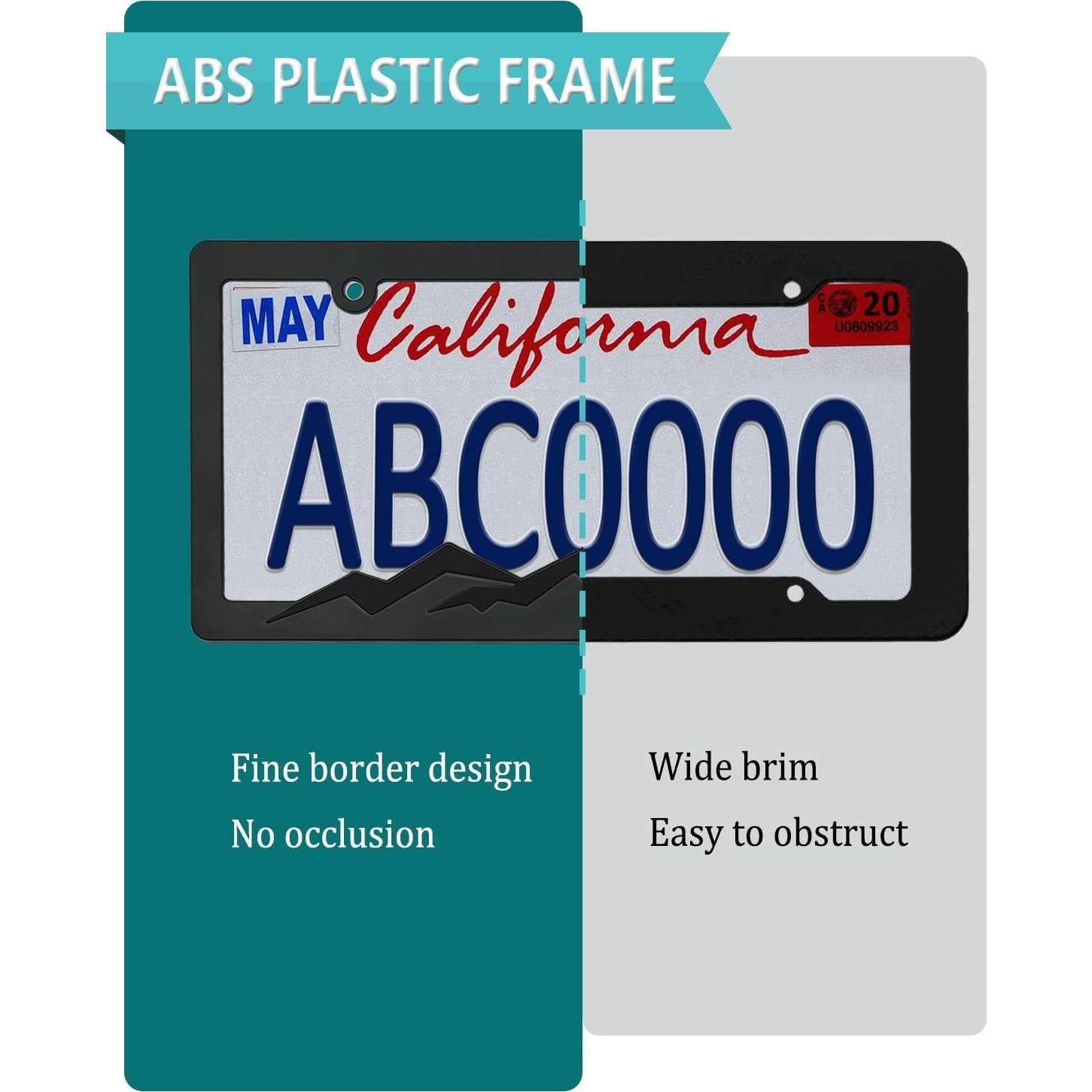 Marco de Placa de Licencia NJNYLLC Negro Universal 30.5x15.2cm