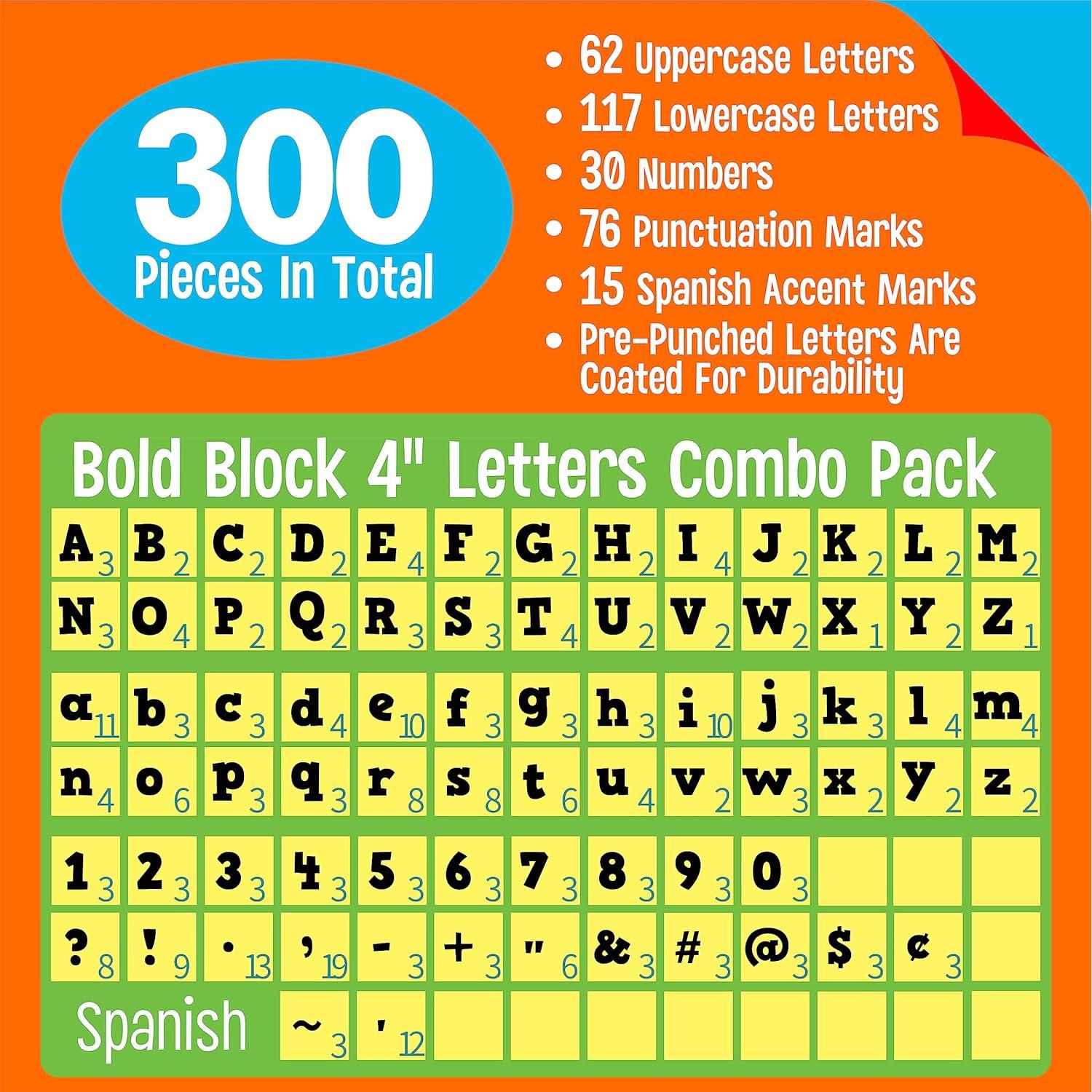 Conjunto de Letras del Alfabeto 300 Piezas SpriteGru 10.16 cm