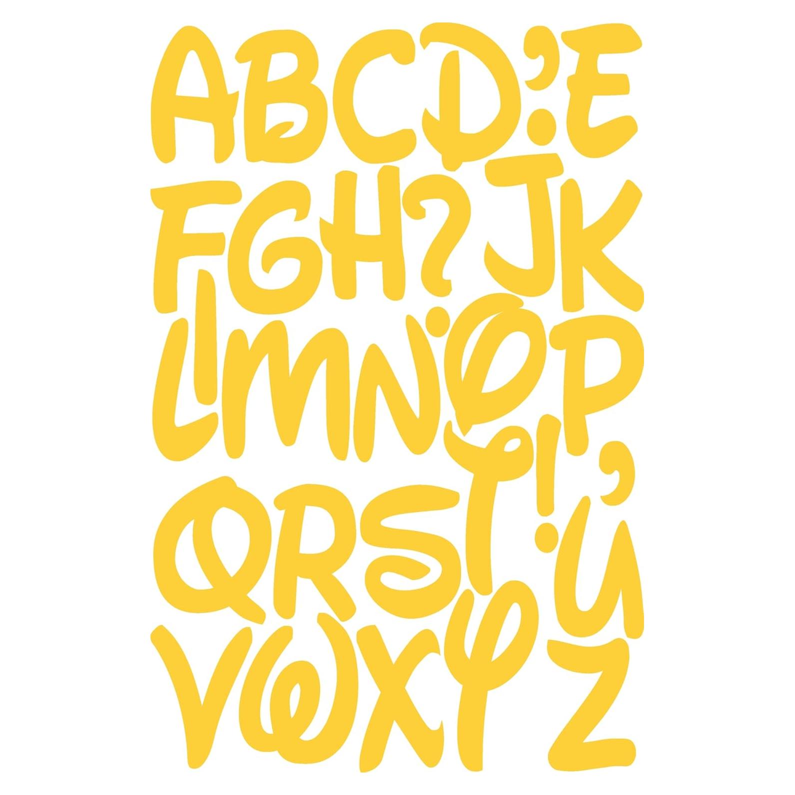 Letras de Transferencia de Hierro Iron 'Em Amarillo 64 Piezas