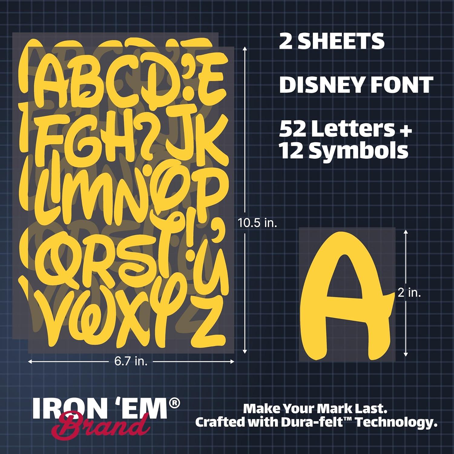 Letras de Transferencia de Hierro Iron 'Em Amarillo 64 Piezas