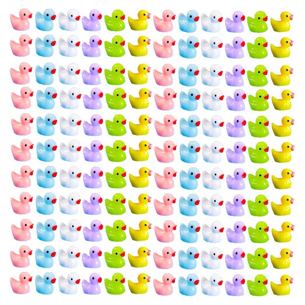 110 Mini Patos de Resina Multicolor Rifang para Manualidades