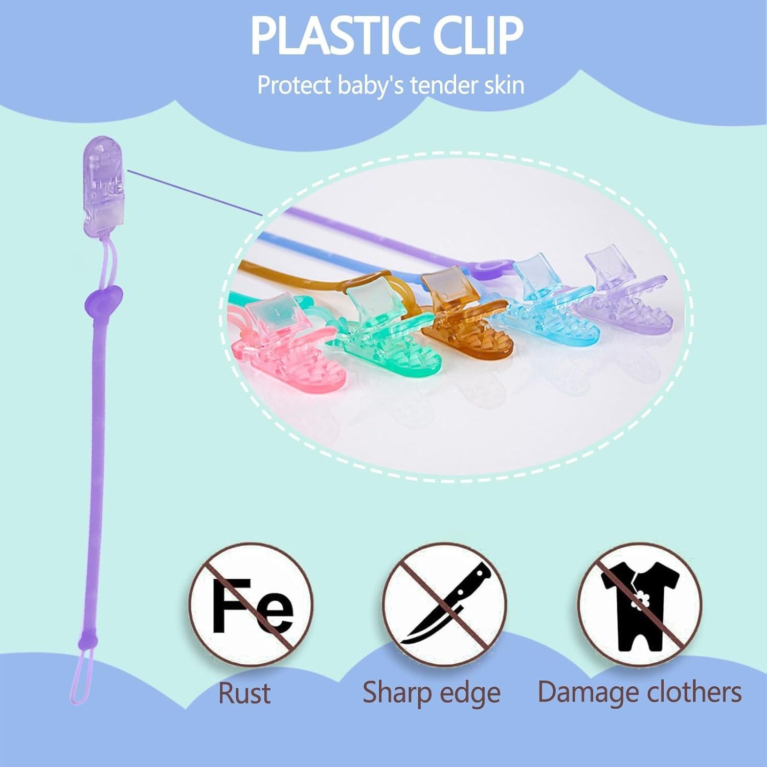 Clip Sostenedor de Chupete Silicona Berggers 5 Colores