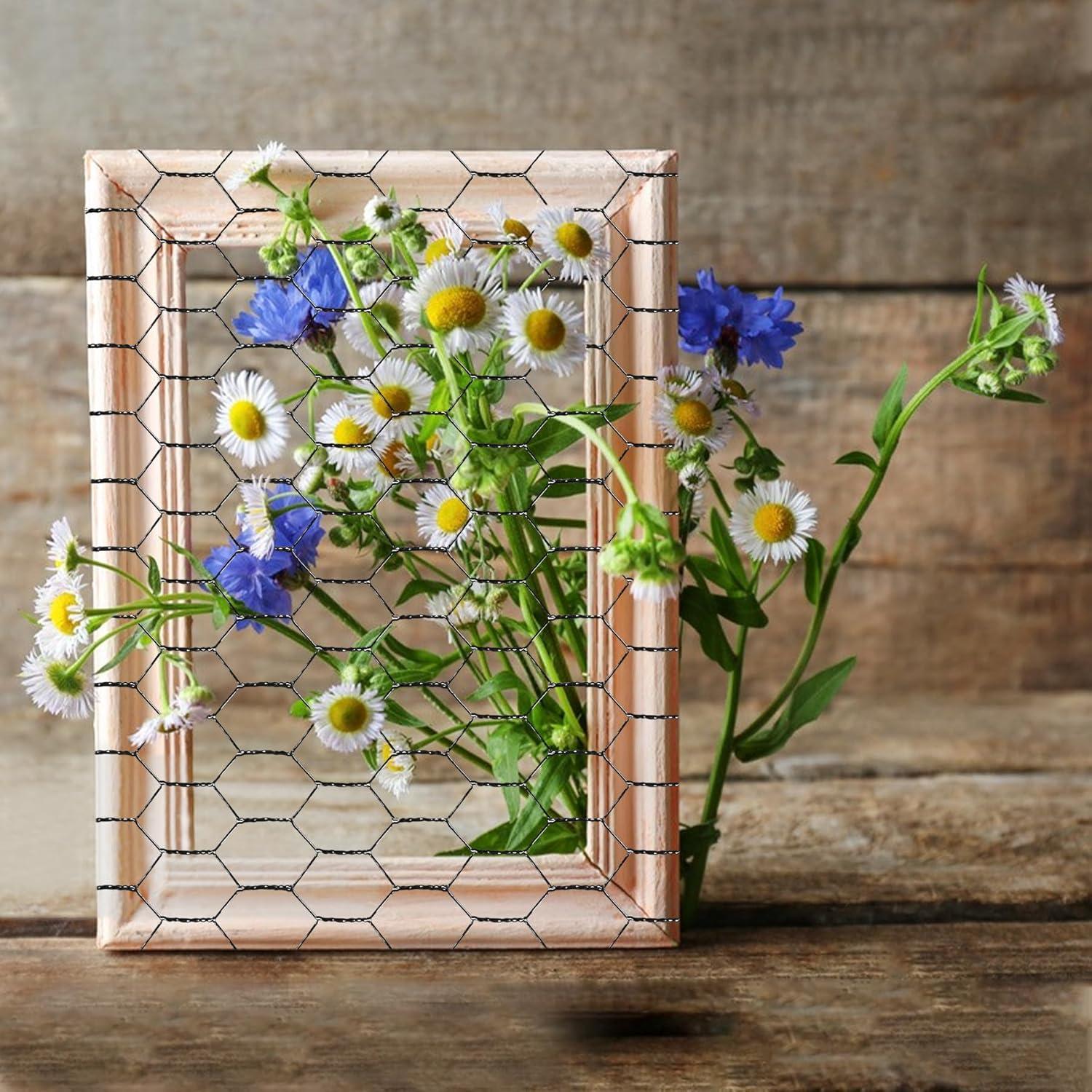 Malla de Alambre de Pollo Galvanizada Miuwauer 0.35x6m PVC Negro