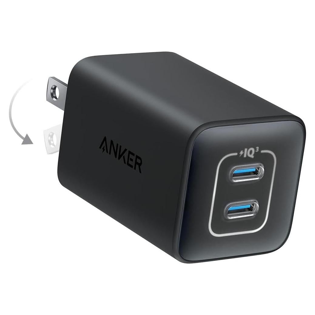 Cargador Anker Nano 3, 47W 2 Puertos USB-C Plegable Negro