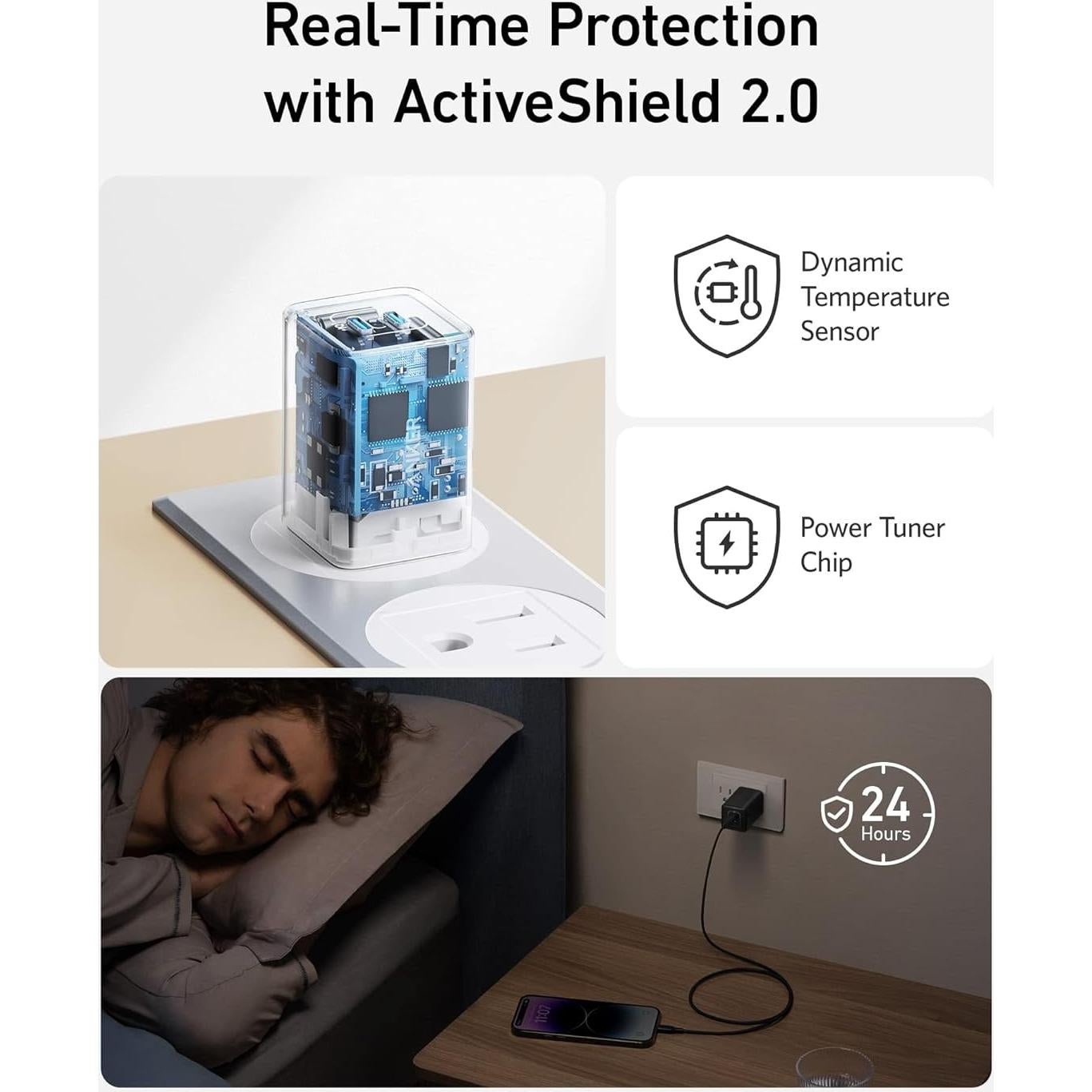 Cargador Anker Nano 3, 47W 2 Puertos USB-C Plegable Negro