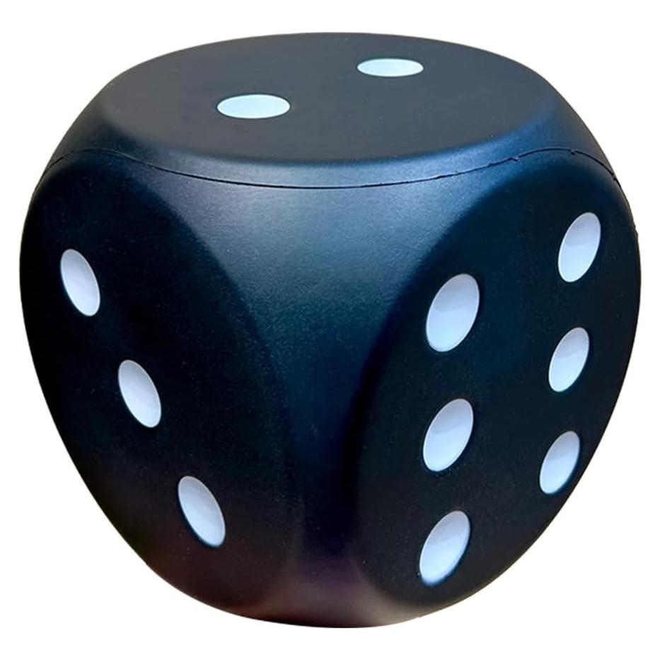 6 Inches Foam Dice Fun Filled Large Educational Toy Giant Dice Decorative Foam Jumbo Dice Big Square Building Blocks for Game Nights and Learning Sessions (Black)