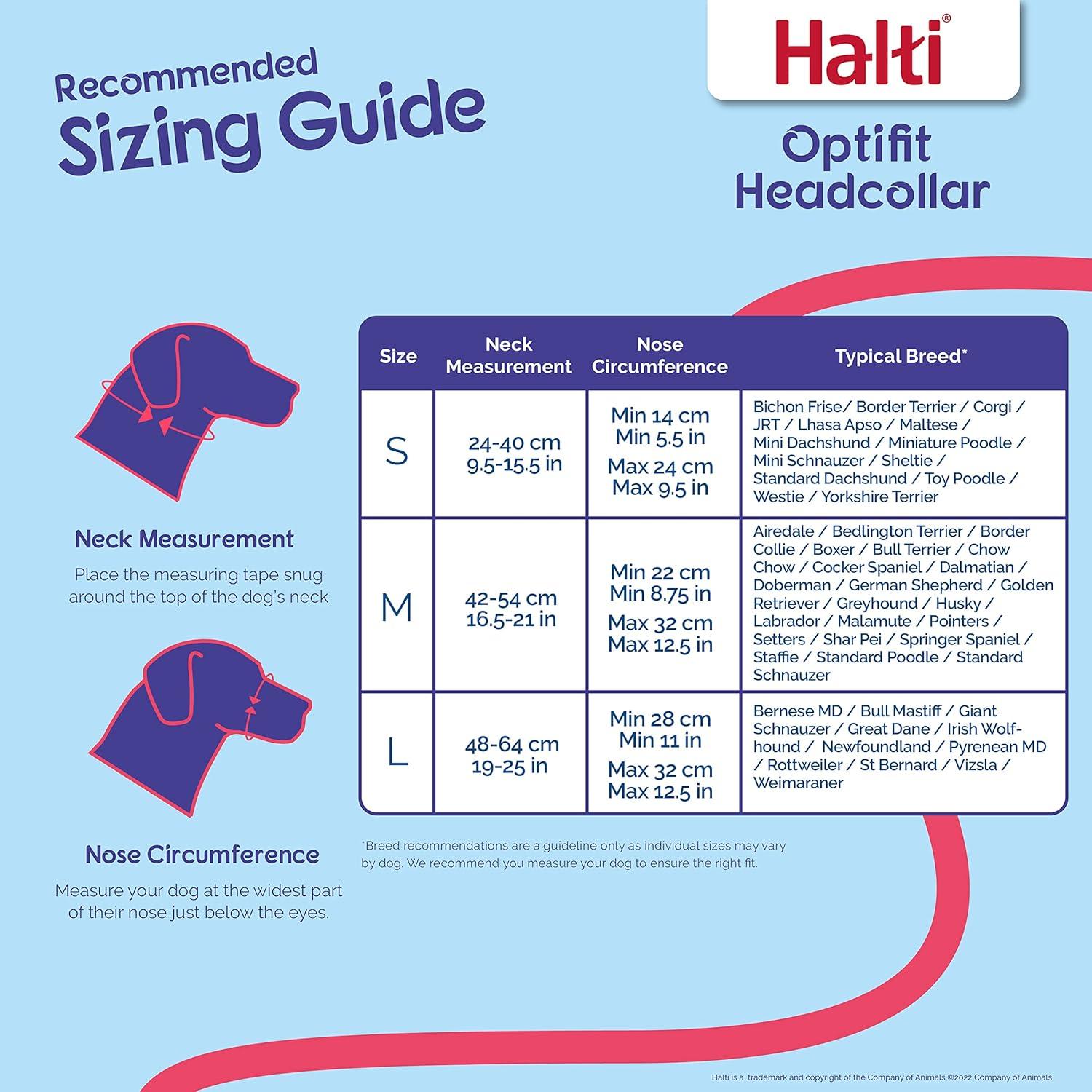 Collar de Cabeza HALTI OptiFit para Perros Pequeños - Ajustable y Reflectante