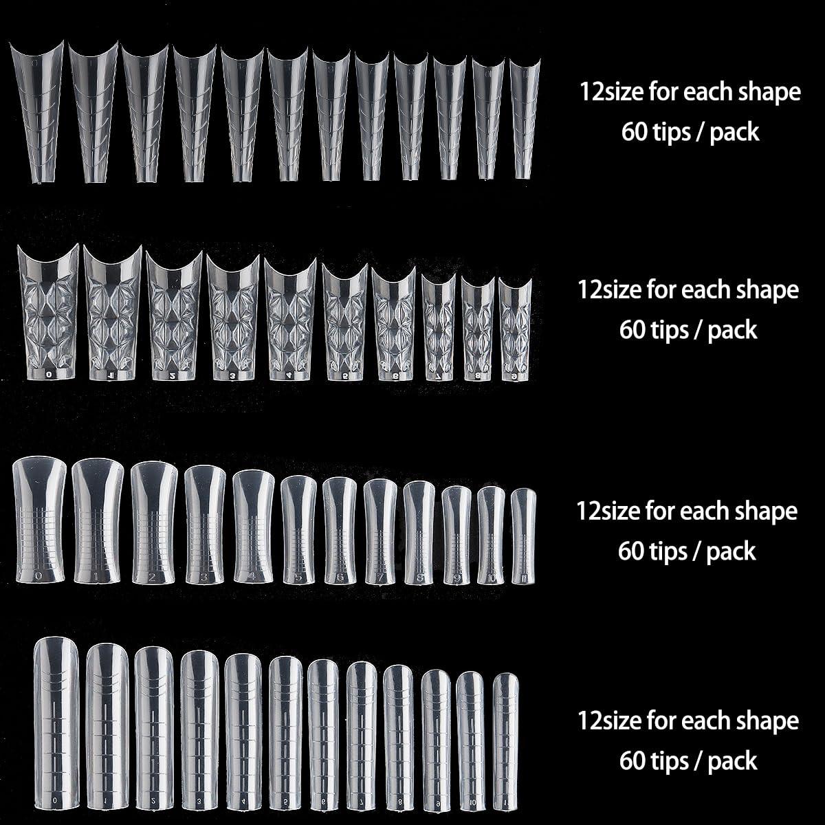 Kit de Extensión de Uñas Sotong 480pcs Formas Dual y Herramientas