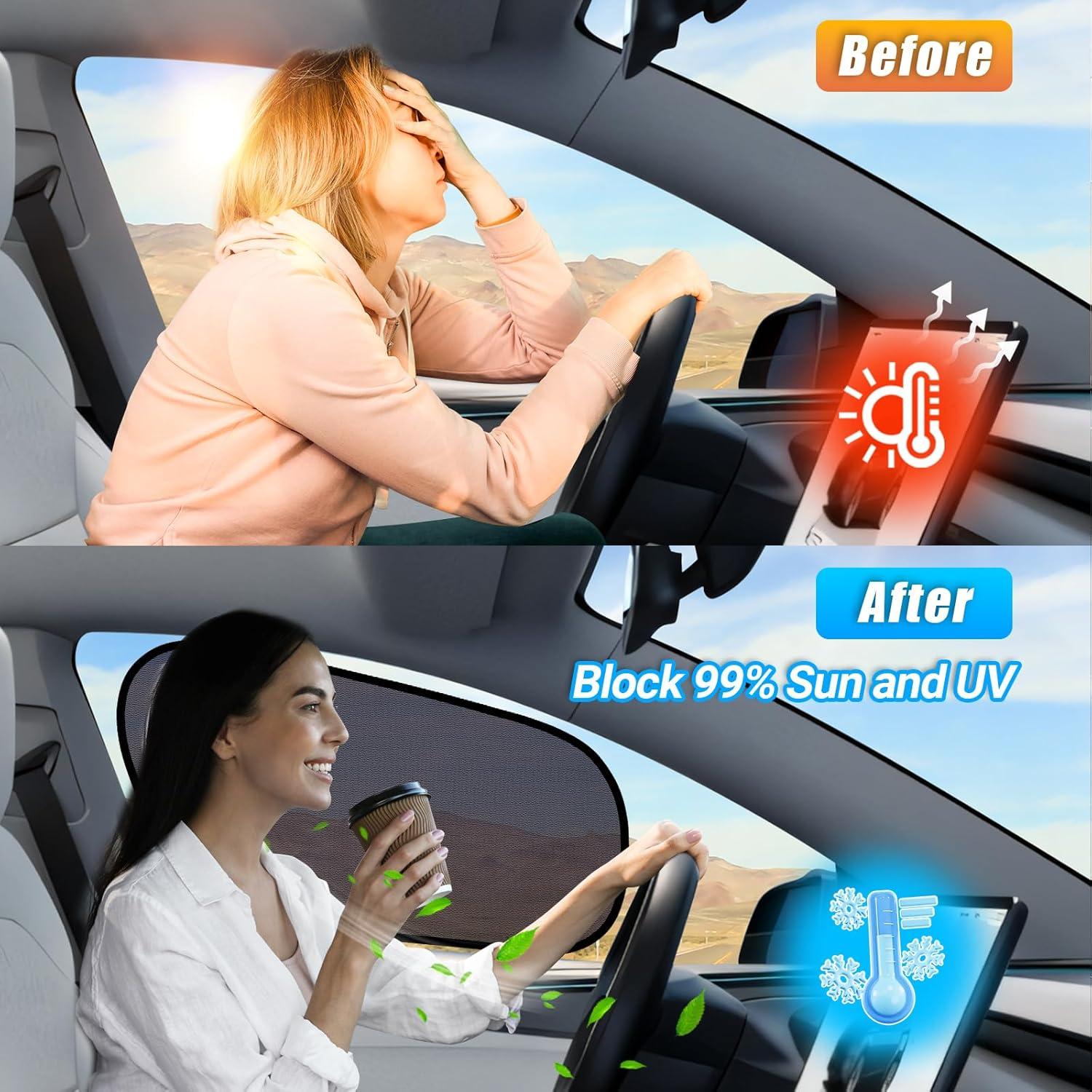 Sombrilla para Ventanas Tesla Modelo Y ZATOOTO 2020-2024 Semi-Transparente