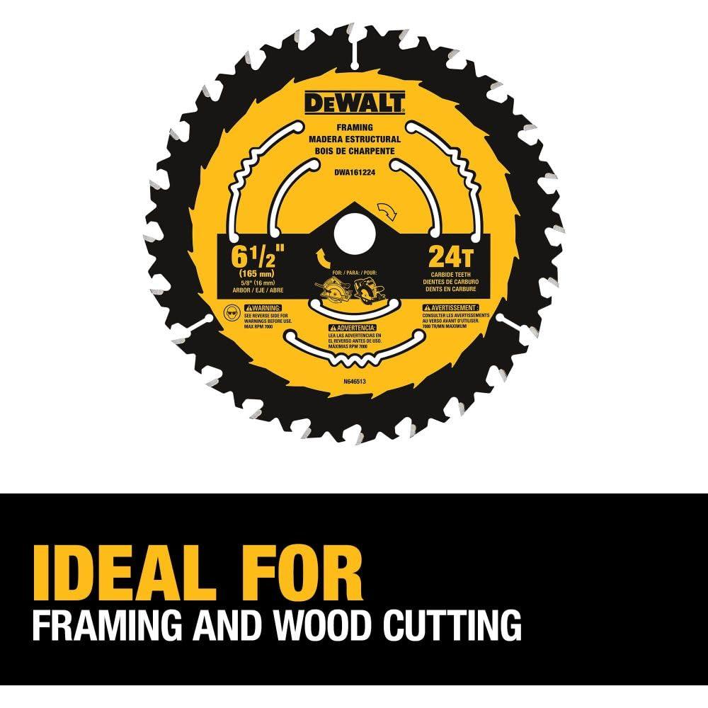 Sierra Circular DEWALT 6.5" 24 Dientes Carburo DWA161224