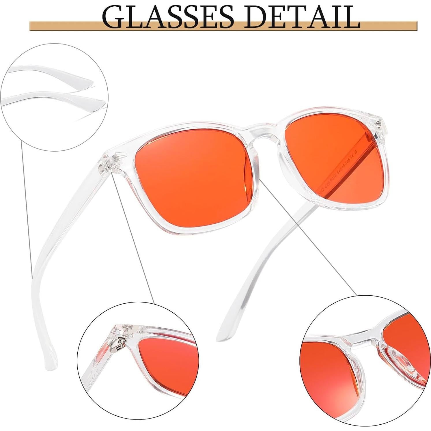 Gafas Anti Luz Azul Naranja Claro para Mujeres y Hombres