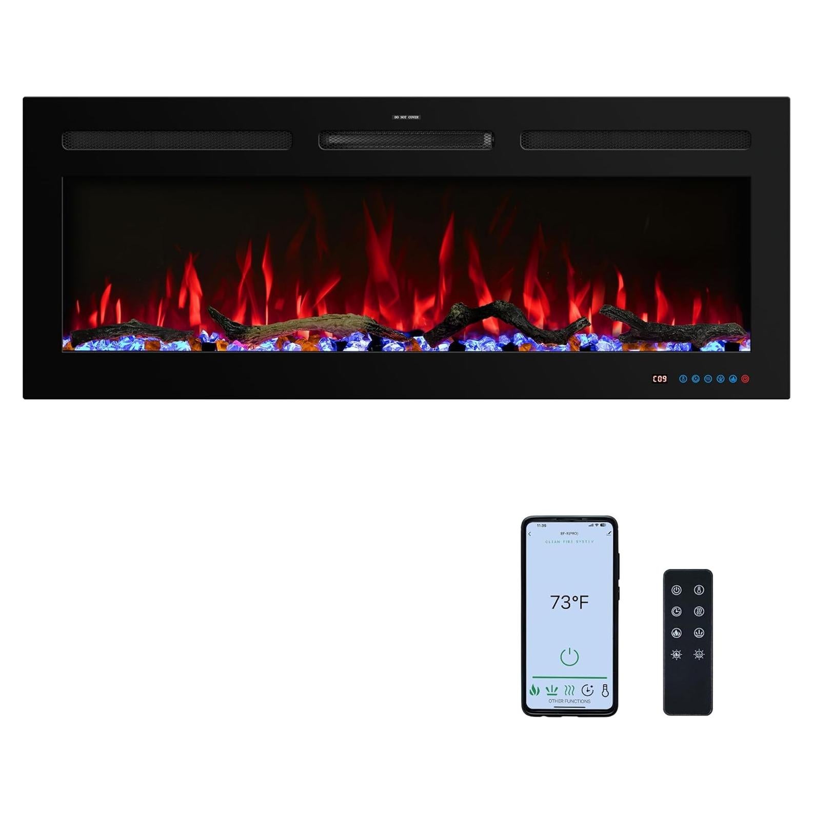 Chimenea Eléctrica WiFi Velaychimney 83.82 cm 1500W Control APP