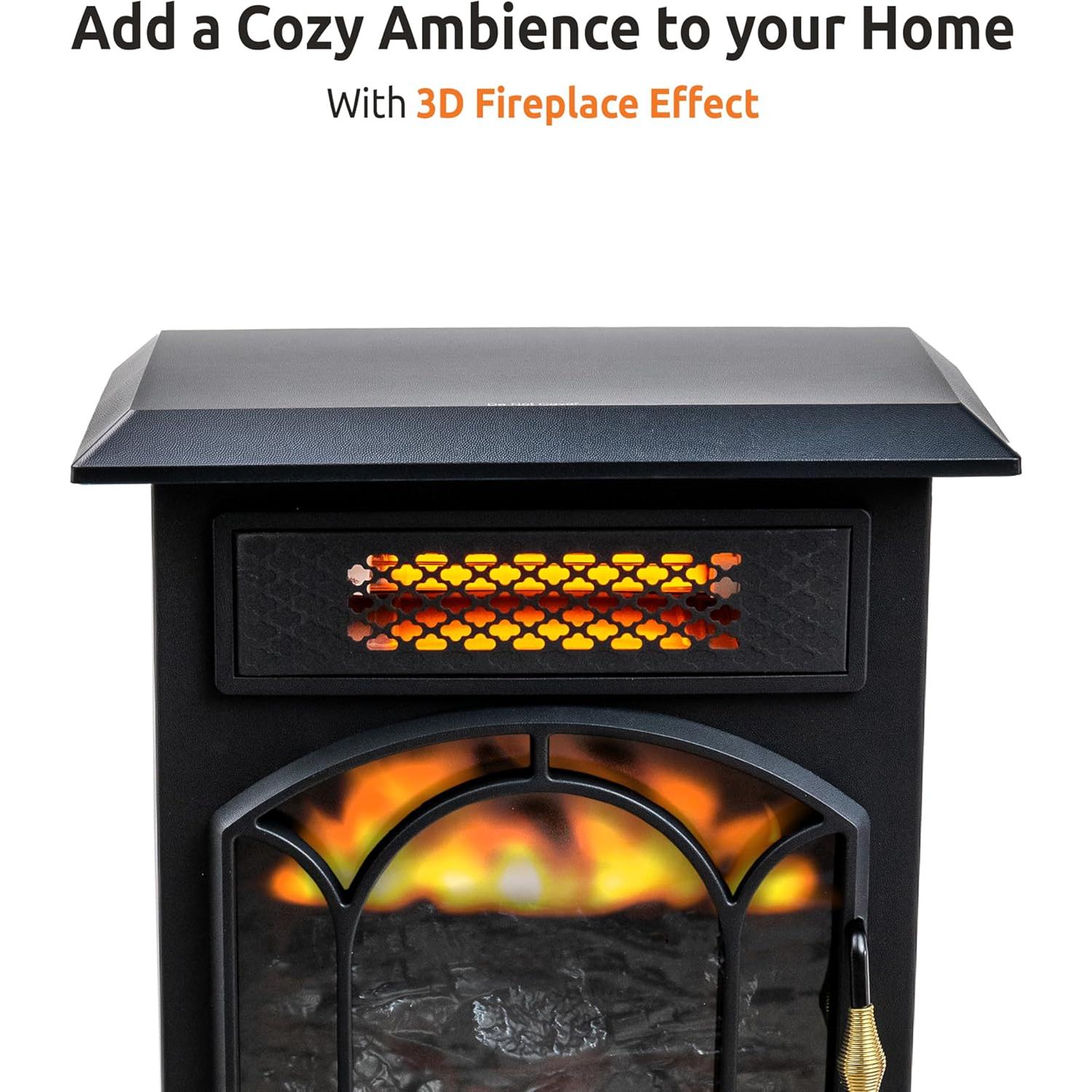 Calefactor Eléctrico EZ-HEAT 1500W con Efecto Llama 3D