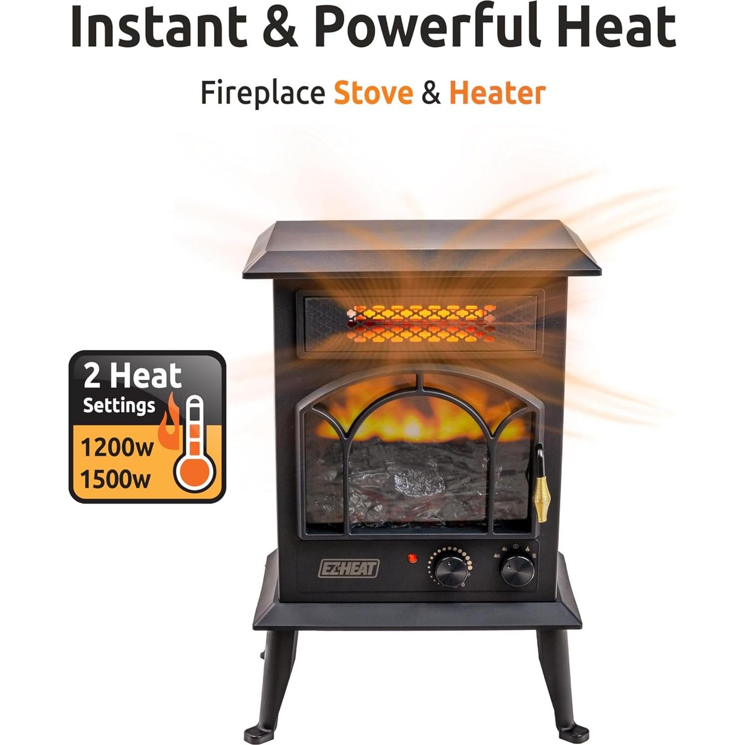 Calefactor Eléctrico EZ-HEAT 1500W con Efecto Llama 3D