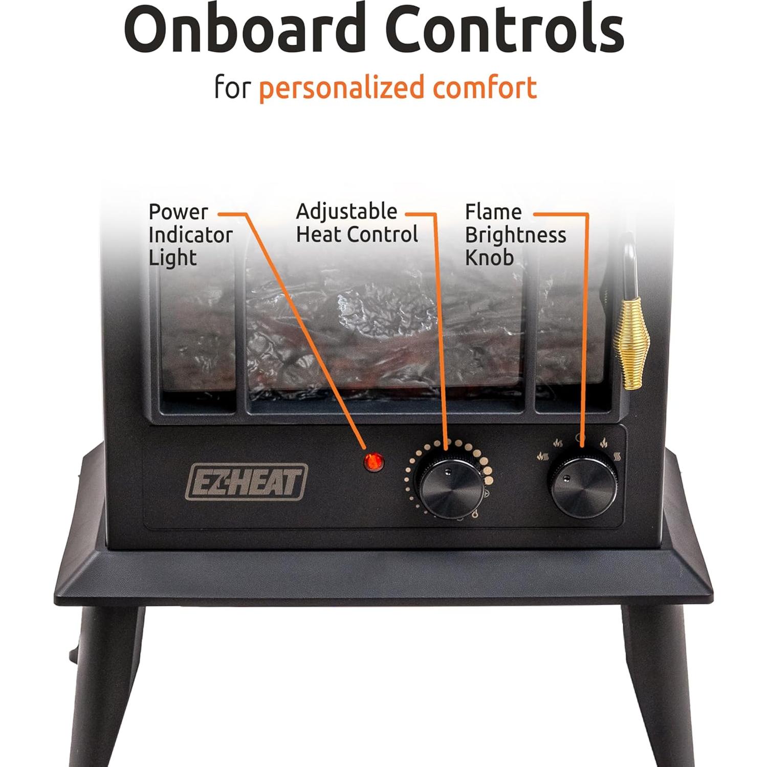 Calefactor Eléctrico EZ-HEAT 1500W con Efecto Llama 3D