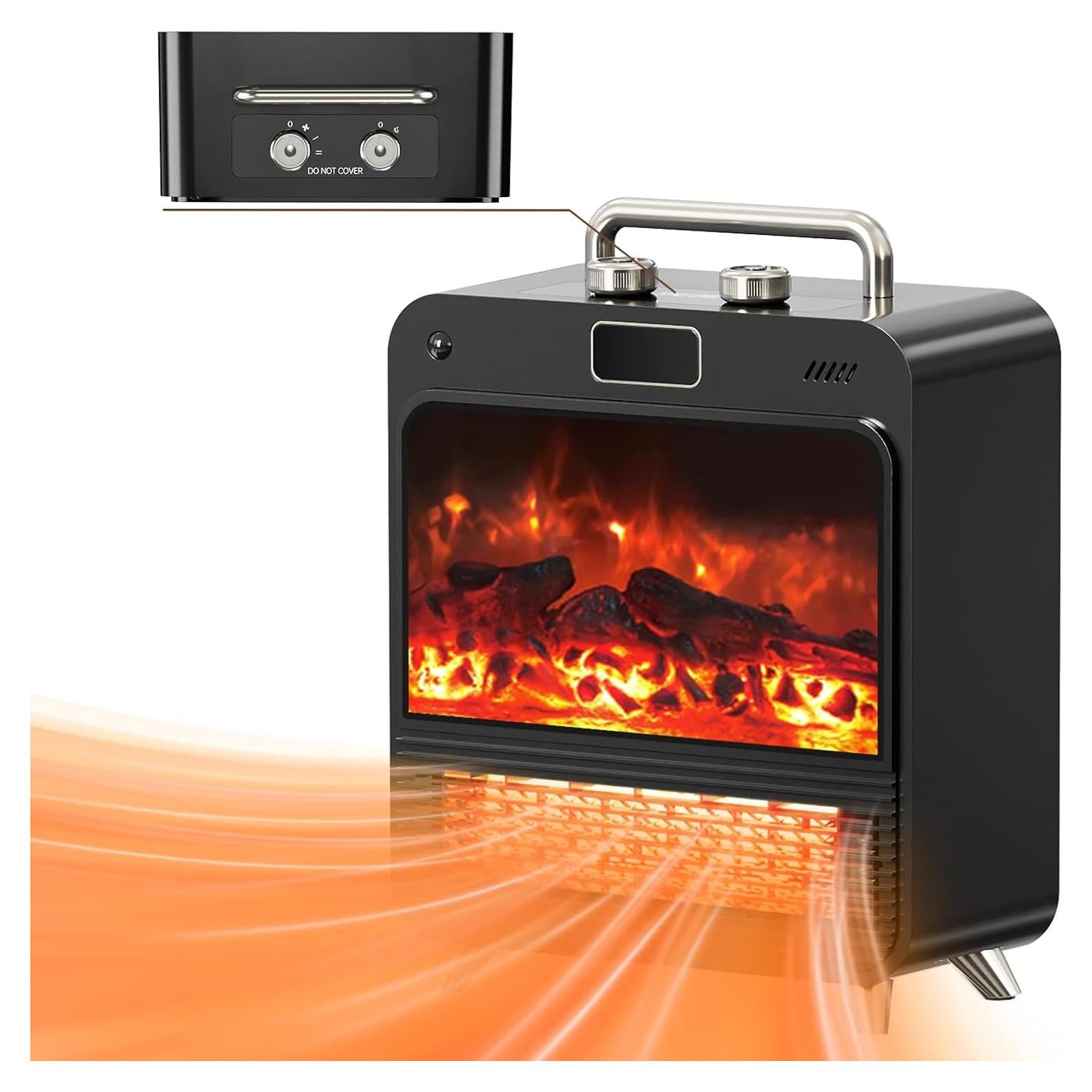 Calentador de Chimenea Eléctrico Feculs 750/1500W 3 EN 1