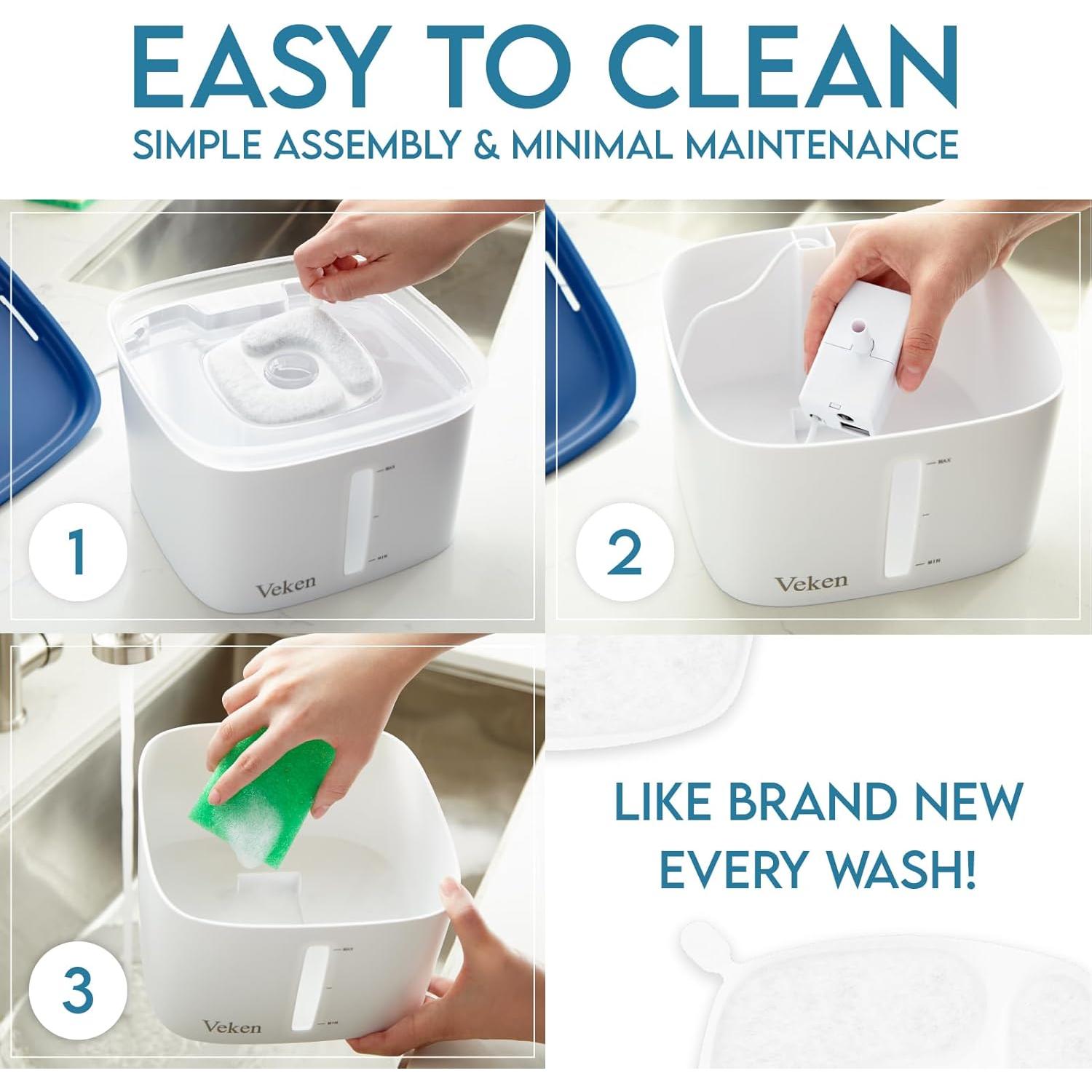 Fuente de Agua Veken 2.8L para Mascotas con Filtros