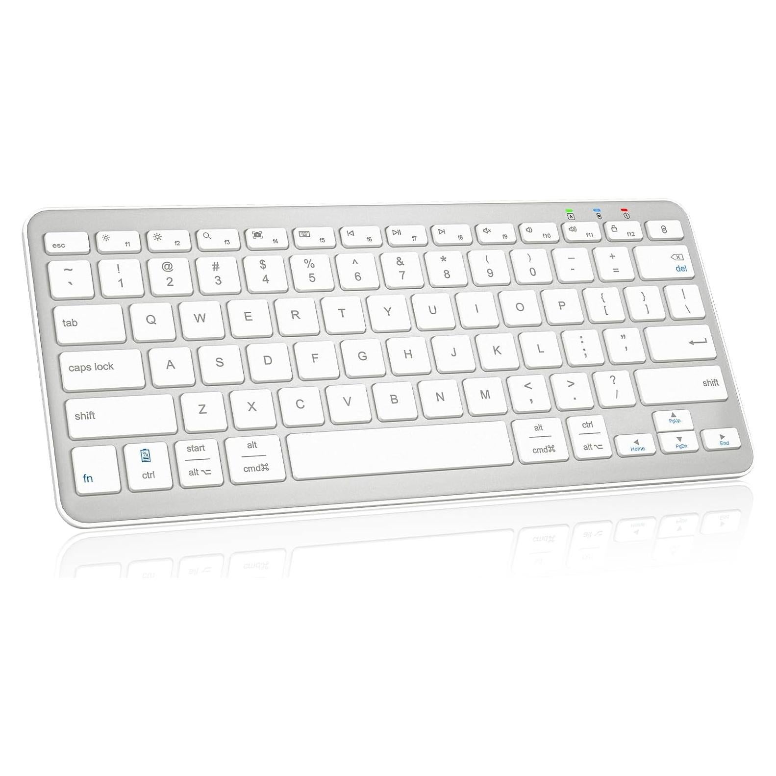 Teclado Bluetooth Qulose Ultra Delgado Ergonómico Blanco