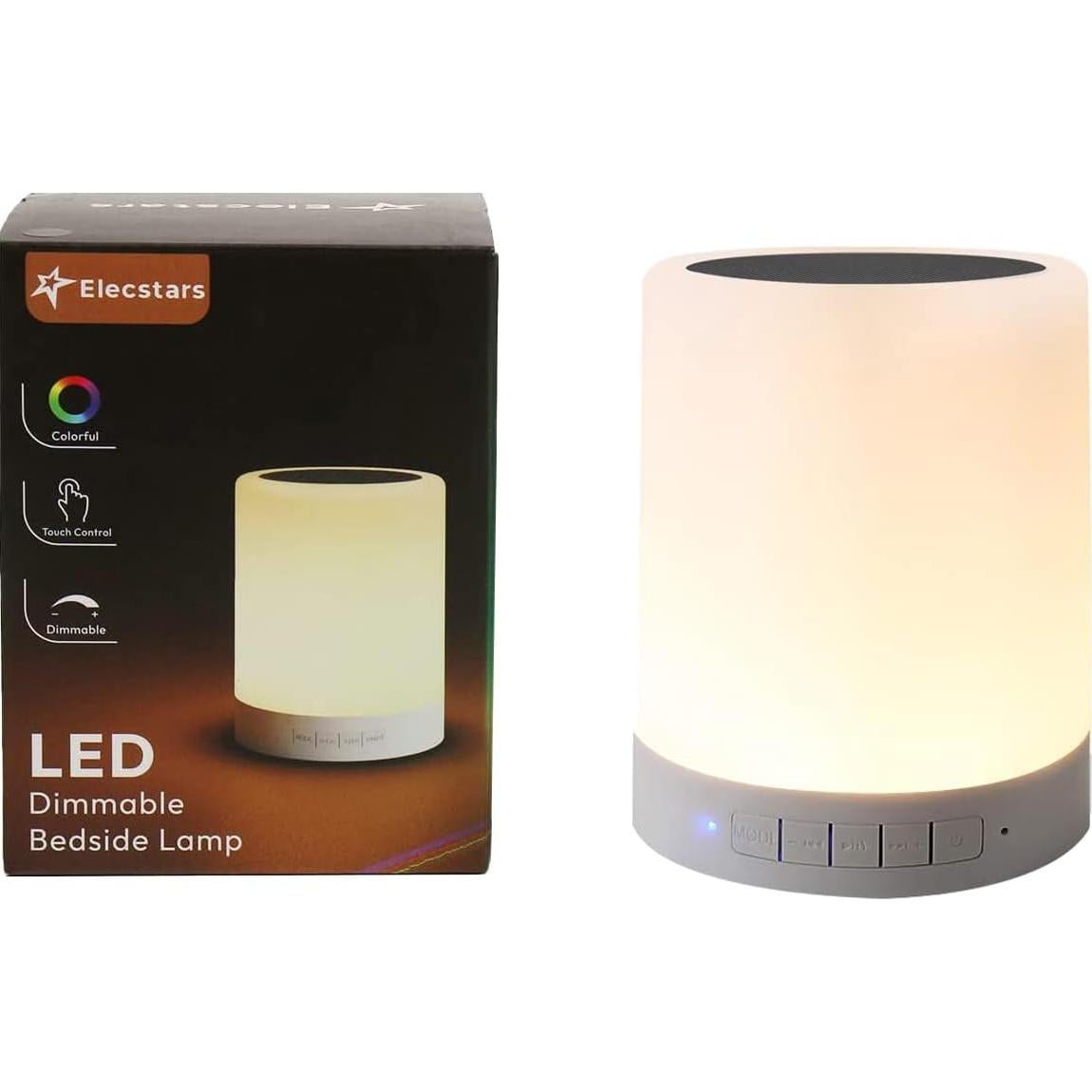 Lámpara de Mesa Táctil Elecstars con Altavoz Bluetooth LED