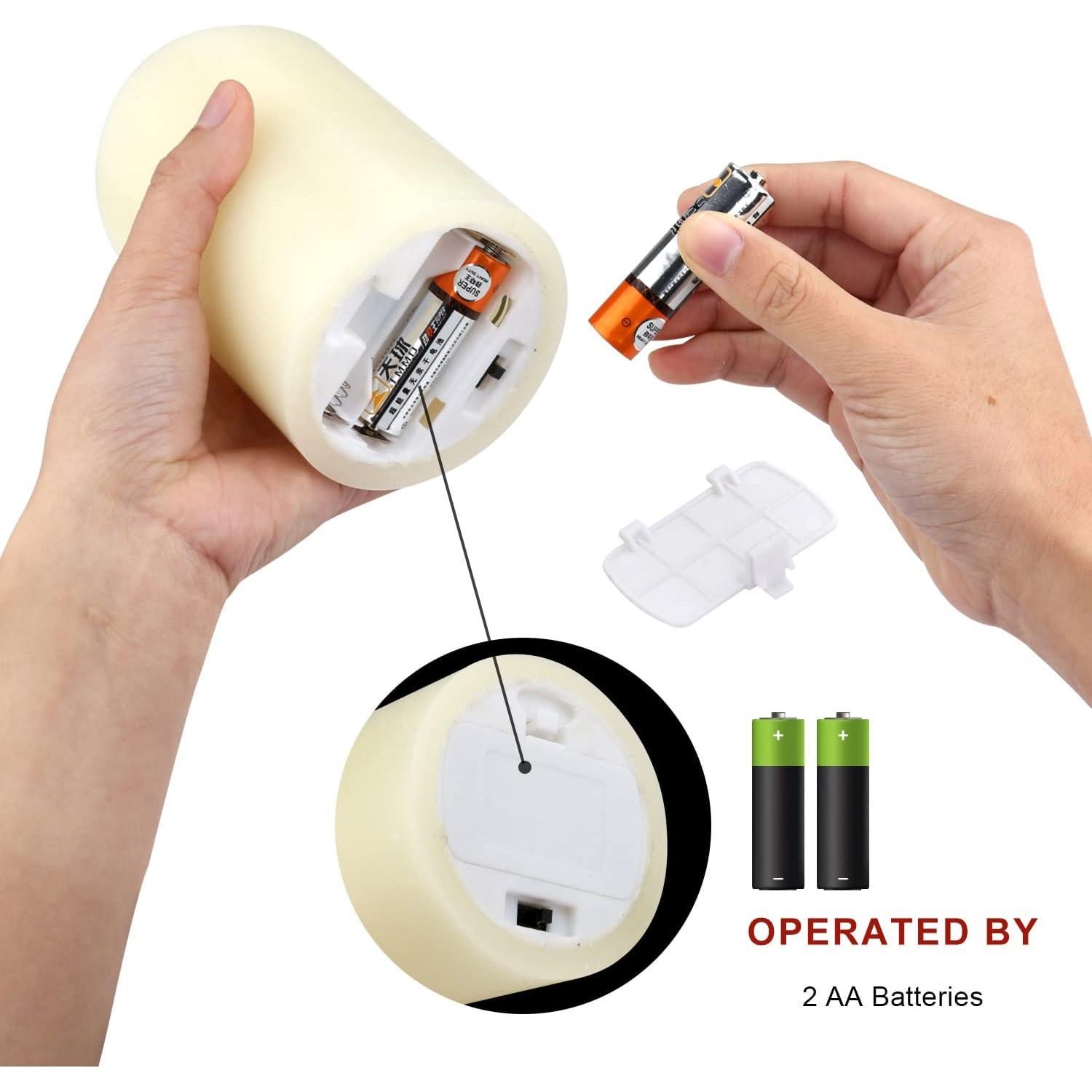 Conjunto de 9 Velas LED Sin Llama RY King Marfil con Control Remoto