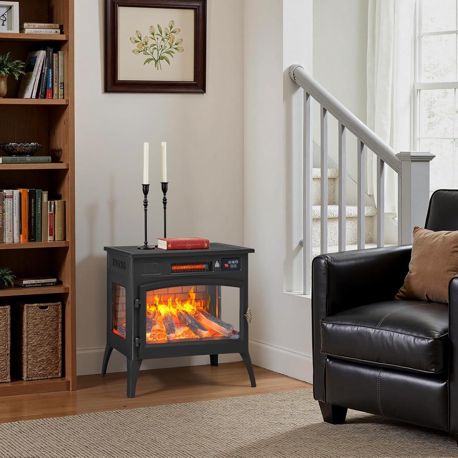 Estufa de chimenea eléctrica ONBRILL YH-15-3 1500W negra