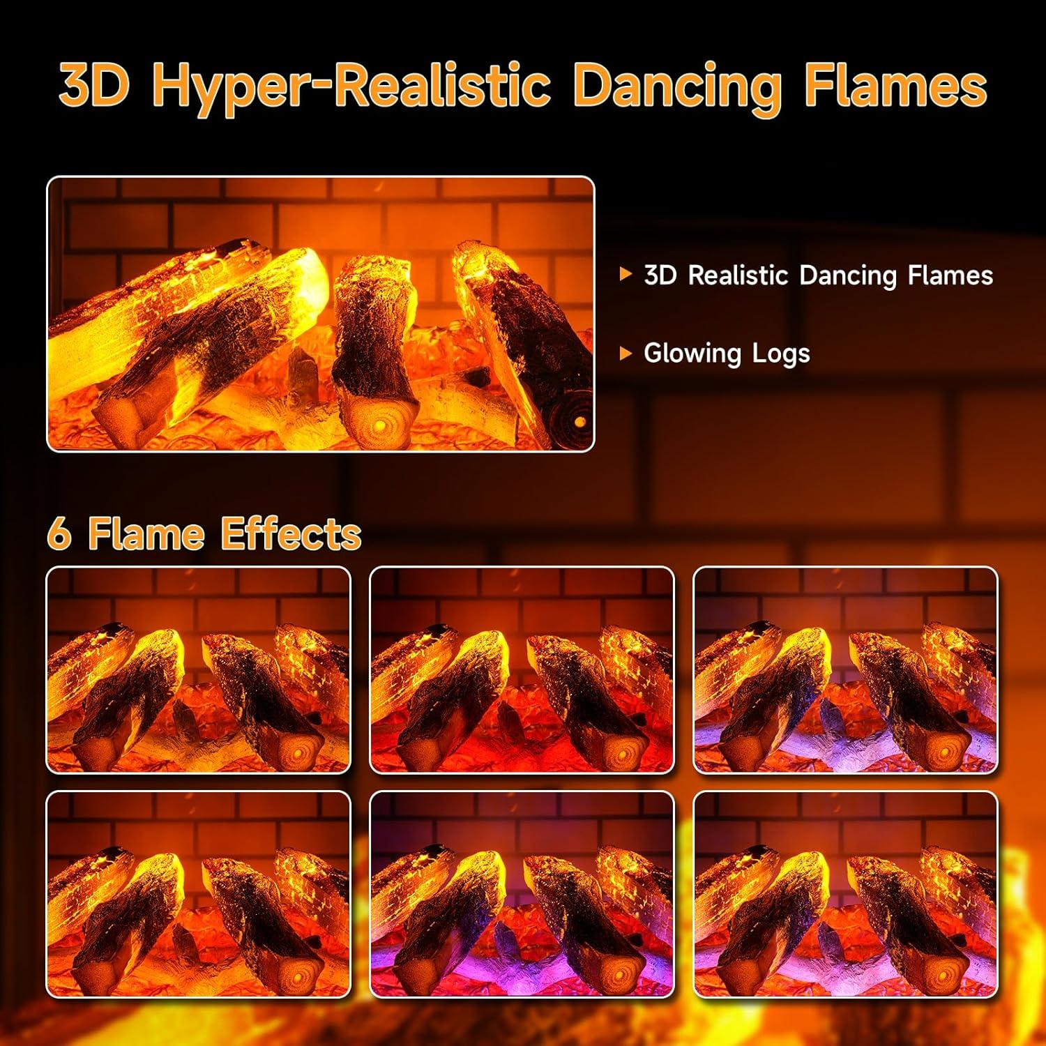 Estufa de chimenea eléctrica ONBRILL YH-15-3 1500W negra