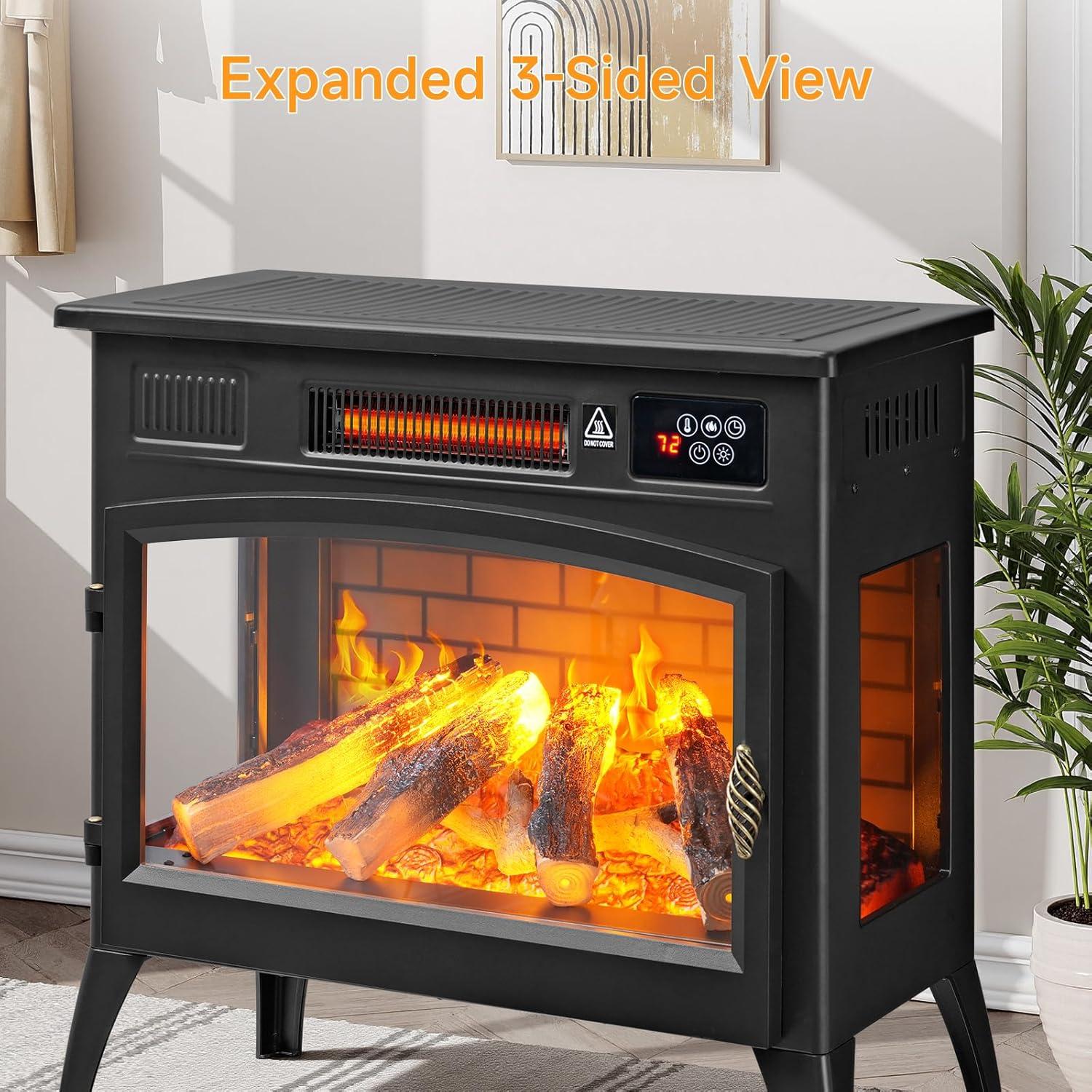 Estufa de chimenea eléctrica ONBRILL YH-15-3 1500W negra