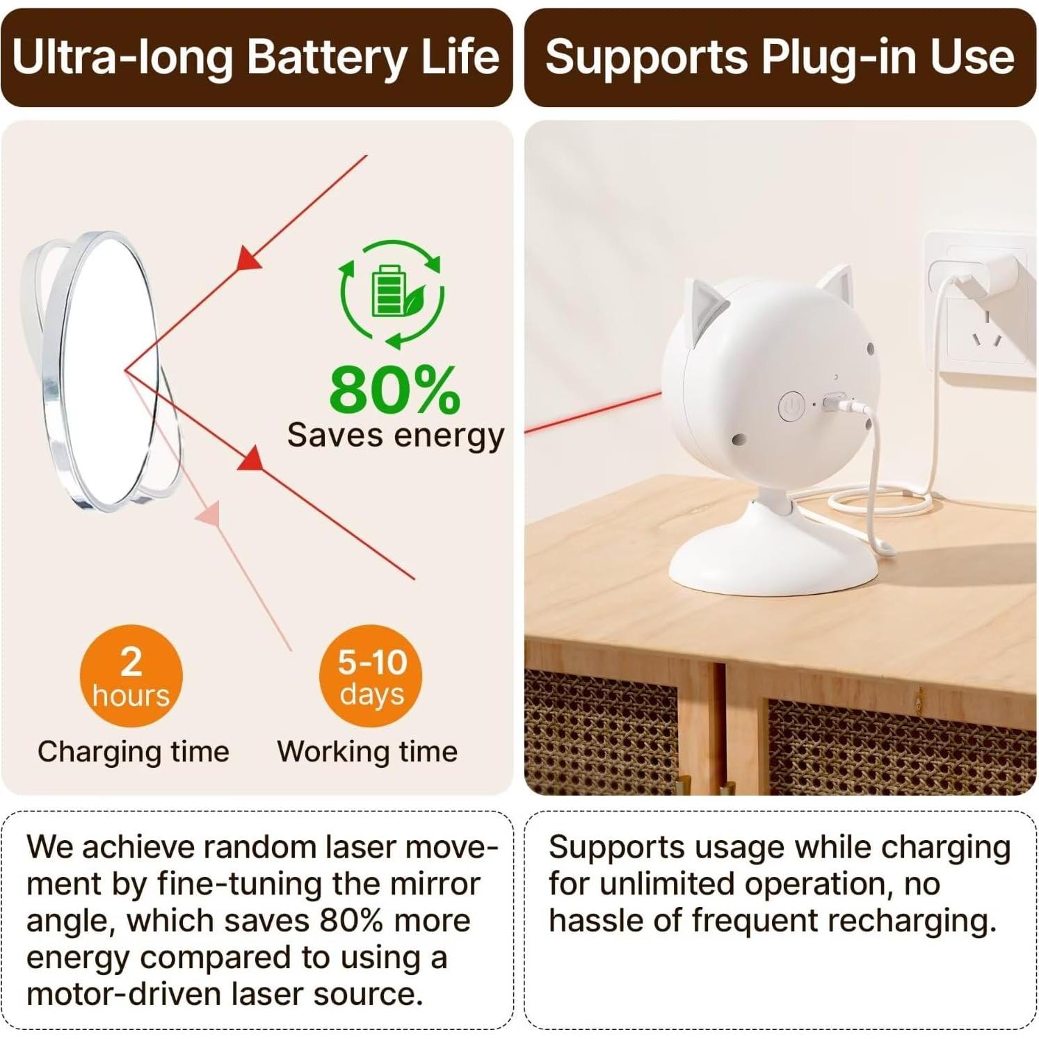 Juguete Interactivo para Gatos Potaroma Láser Cargable