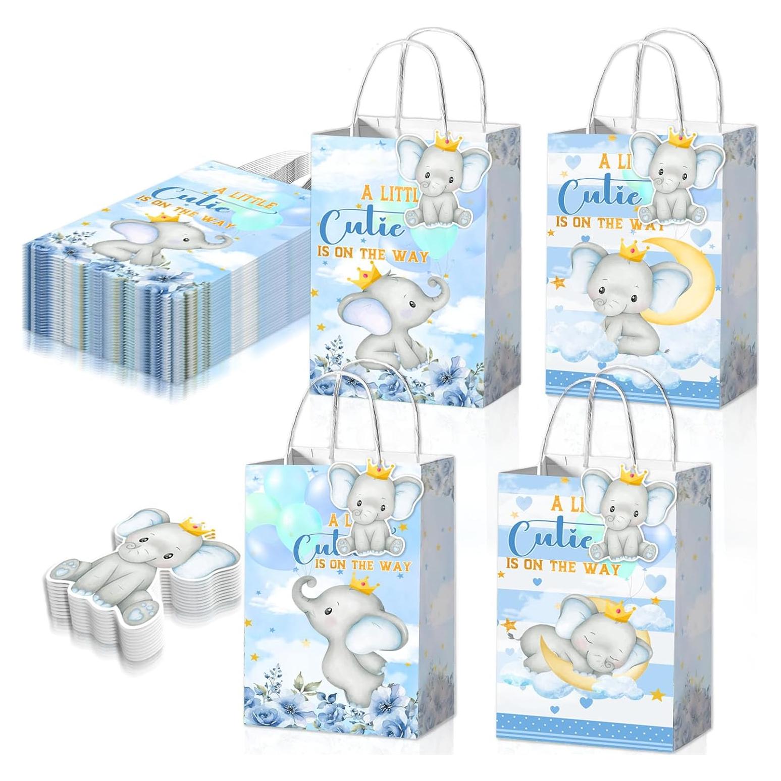 32pcs Bolsas de Regalo Baby Shower Elefante QZCYU 21x15x8cm