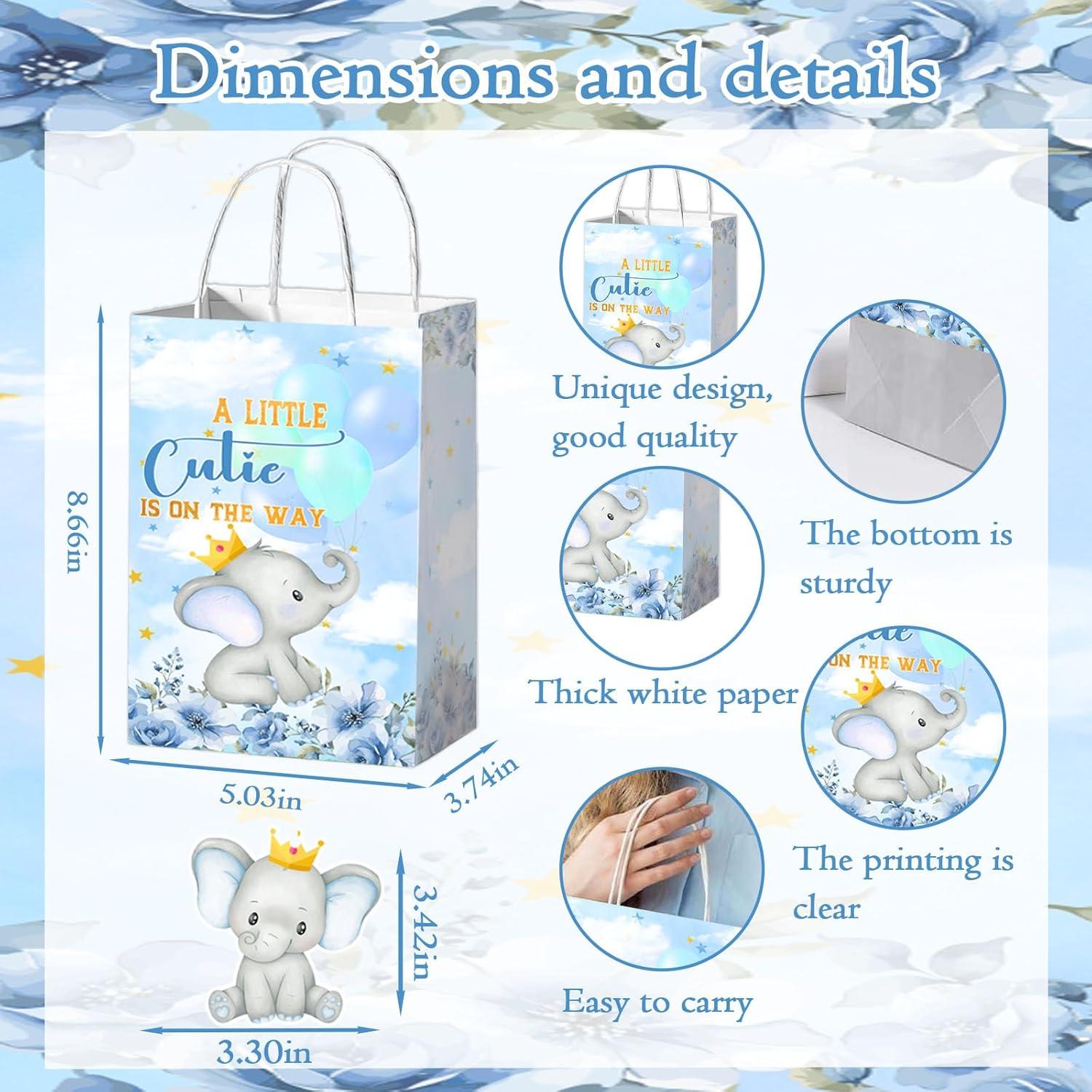 32pcs Bolsas de Regalo Baby Shower Elefante QZCYU 21x15x8cm