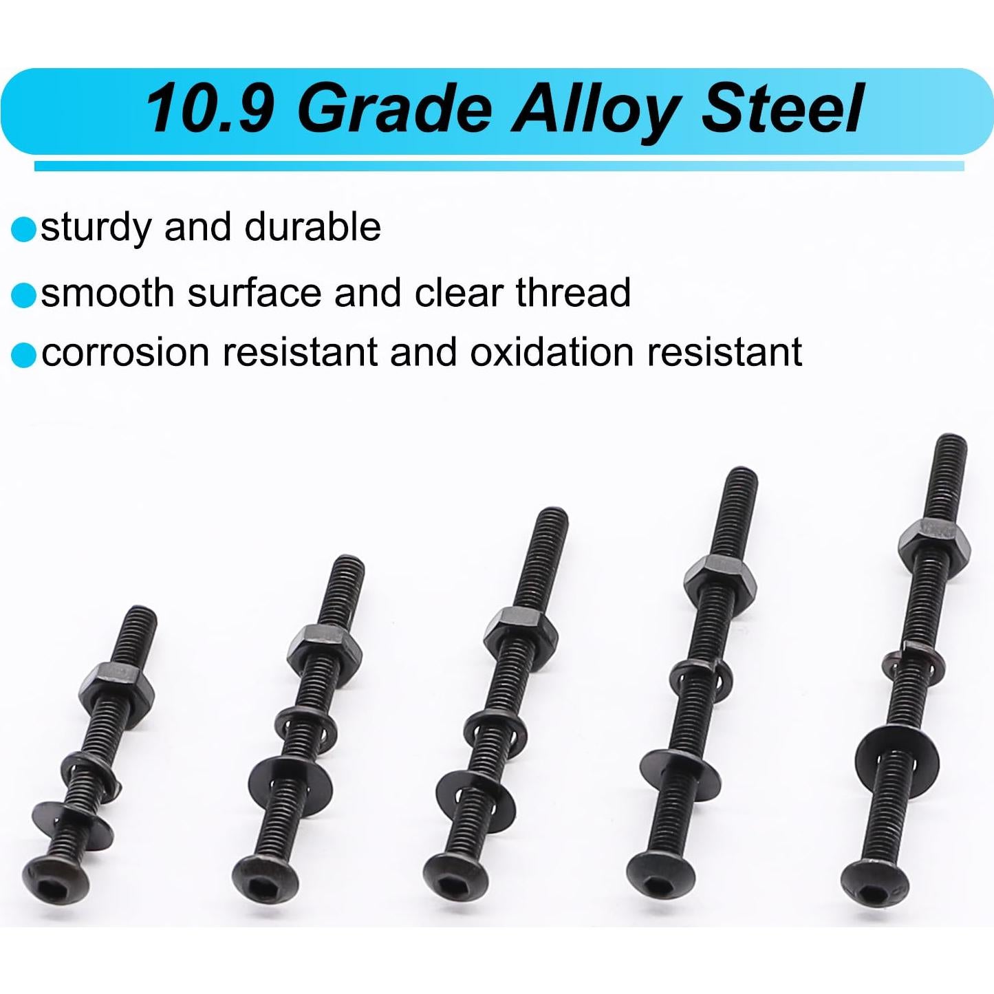 Kit 420PCS Tornillos M3 Hexagonales con Tuercas y Arandelas Bemaka