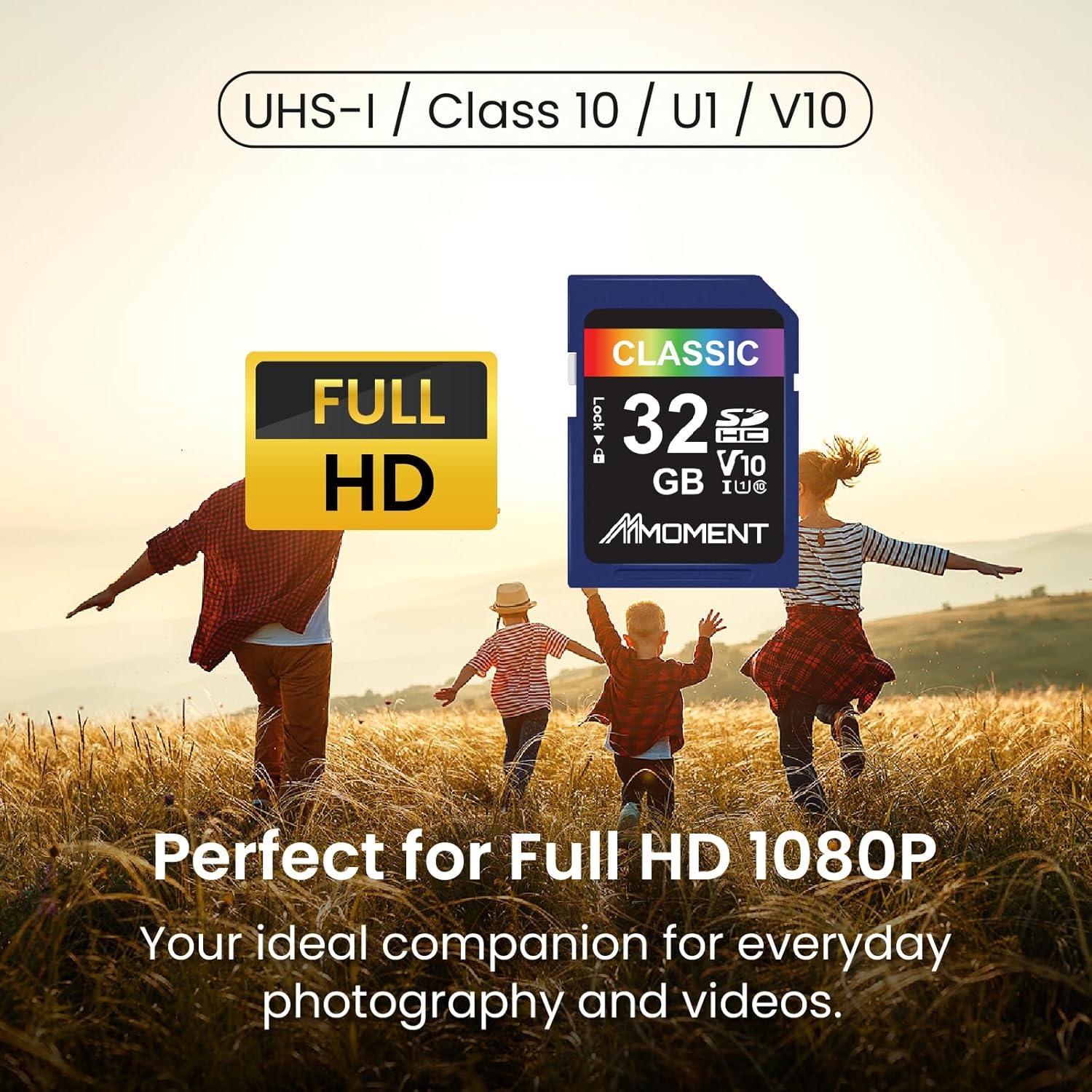 Tarjeta SD Moment 32GB UHS-I V10 Clase 10 97MB/s