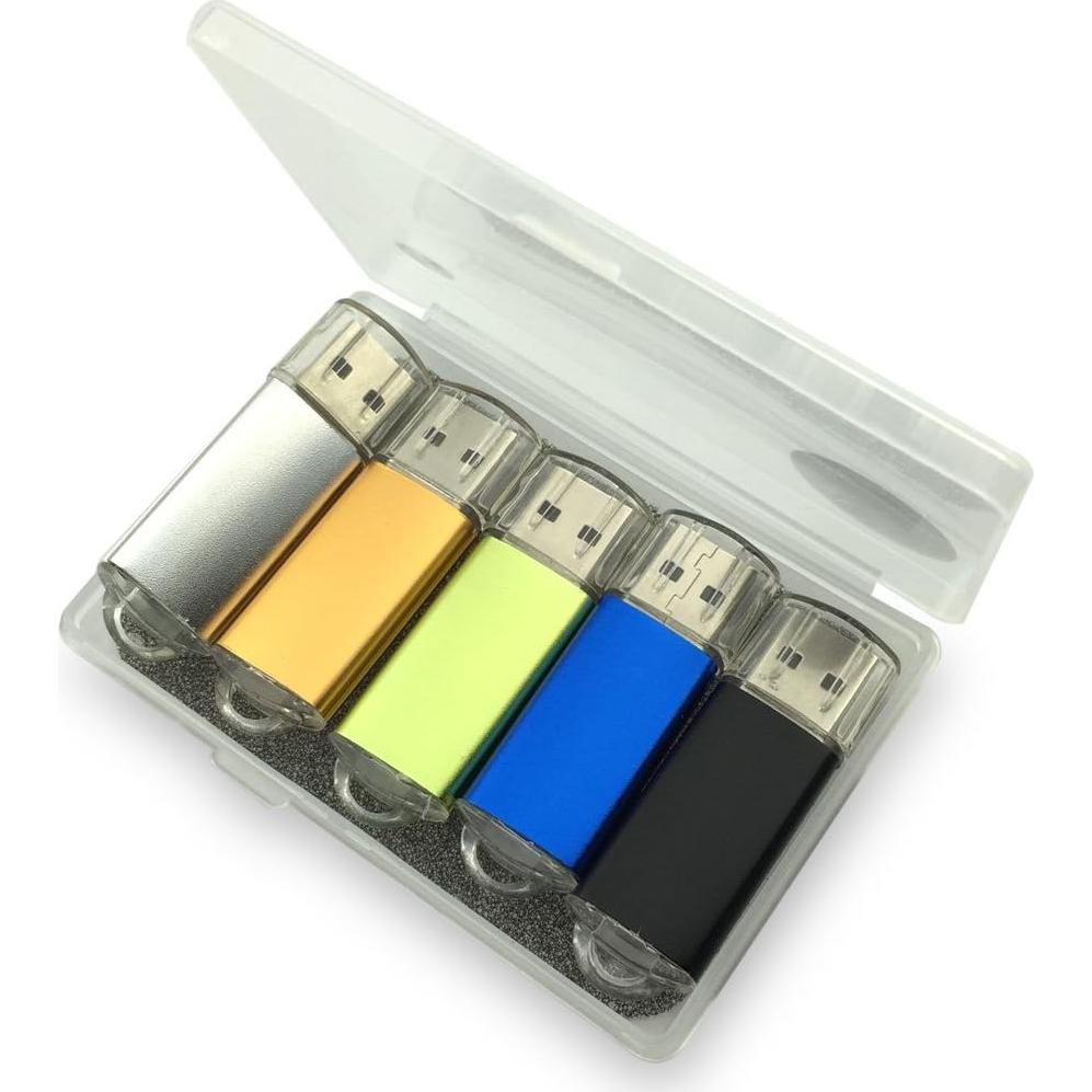 Paquete de 5 Unidades Flash USB 2.0 Ebamaz 128MB Metal