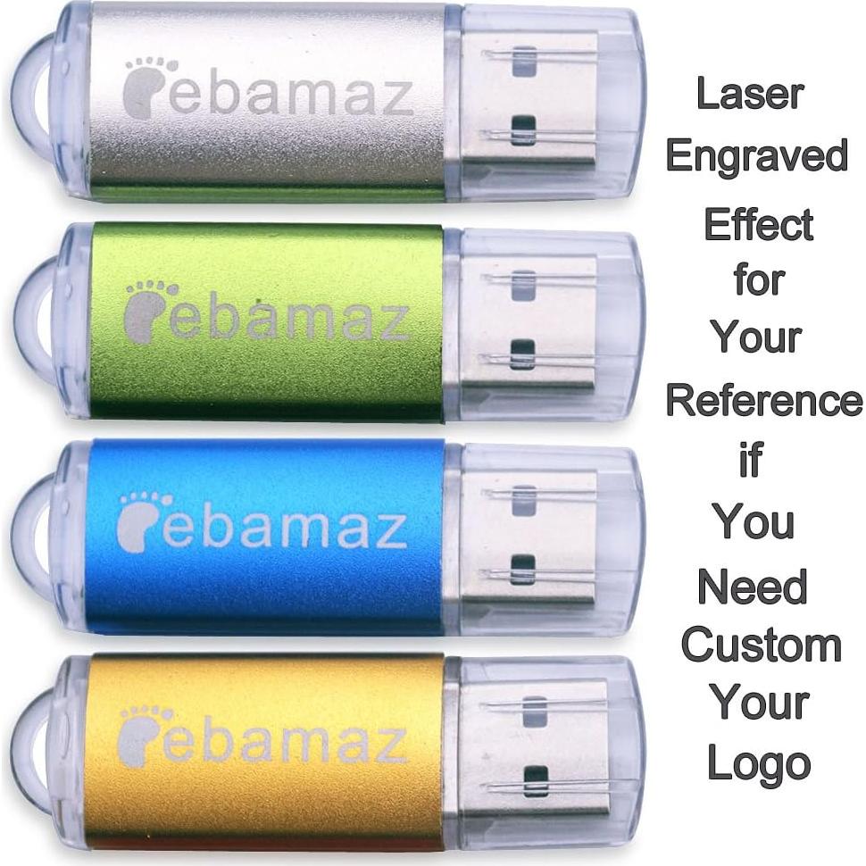 Paquete de 5 Unidades Flash USB 2.0 Ebamaz 128MB Metal