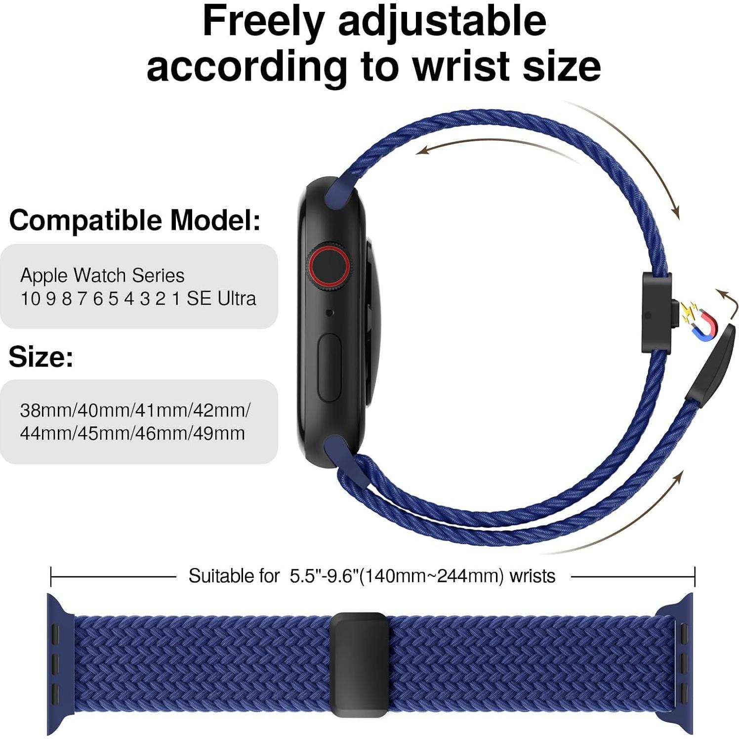 Banda Trenzada Elástica HEARTBOOM para Apple Watch 38-42mm