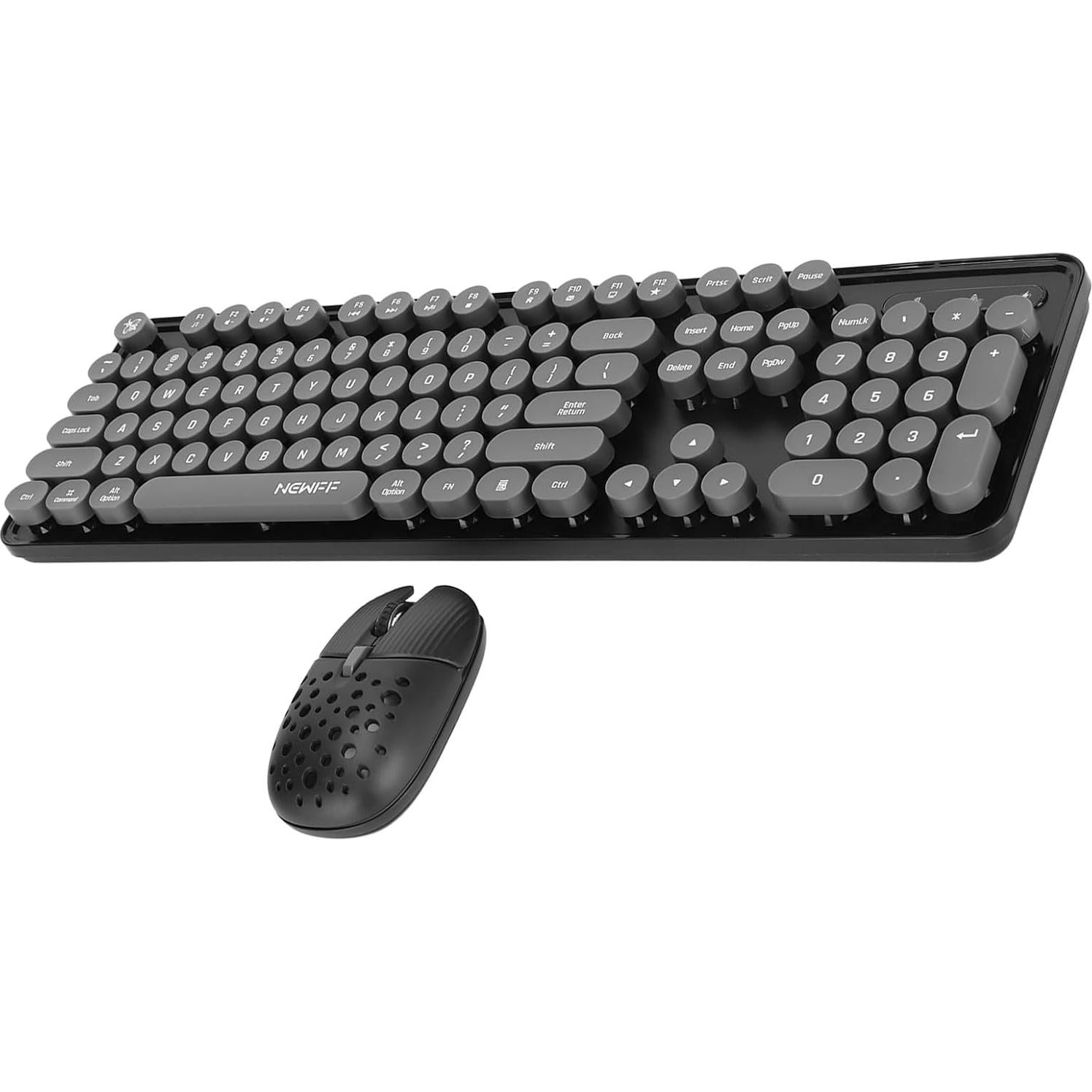 Combo Teclado y Ratón Inalámbrico Jectse Retro Negro