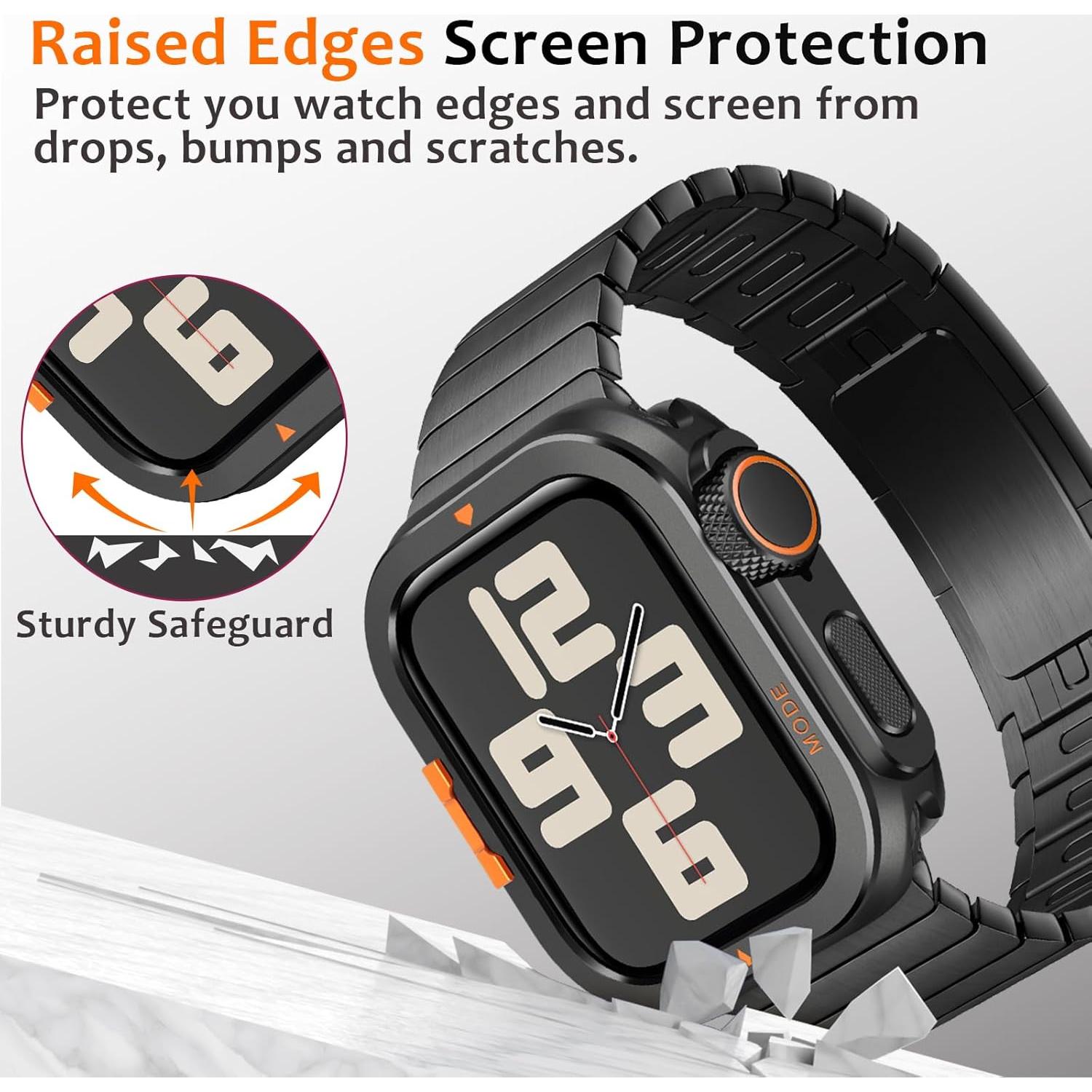 Funda Metálica Amizee para Apple Watch 44mm Negra - Resistente