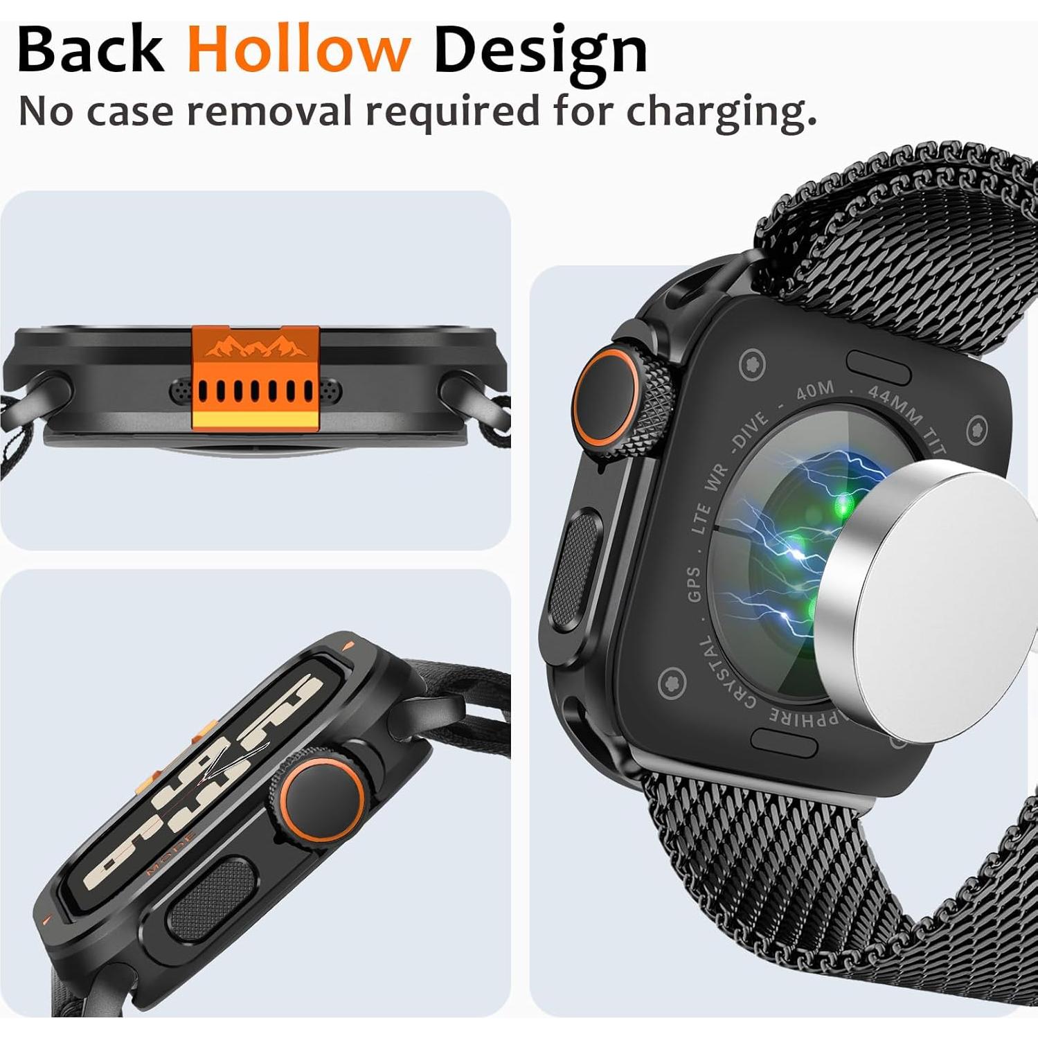 Funda Metálica Amizee para Apple Watch 44mm Negra - Resistente