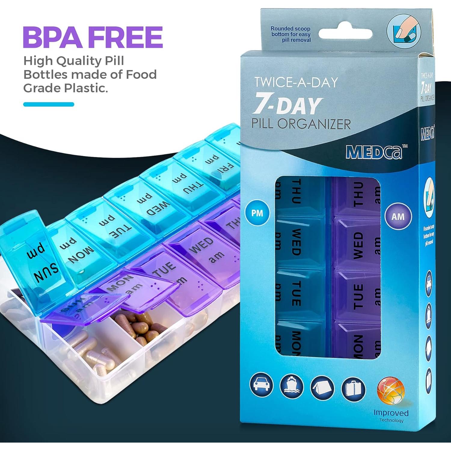 Organizador Semanal de Pastillas MEDca MPS, 14 Compartimentos