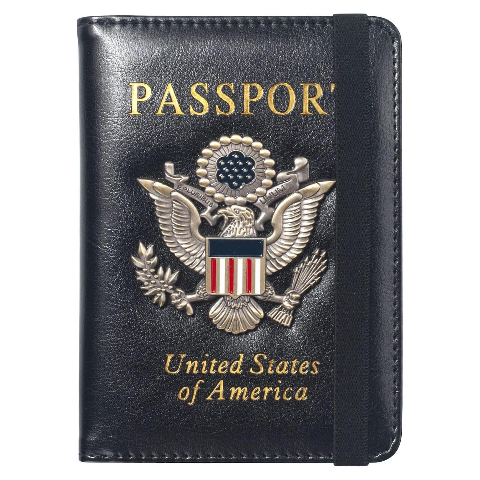 Portapasaportes RFID FACATH Negro con Sello Metálico 3D