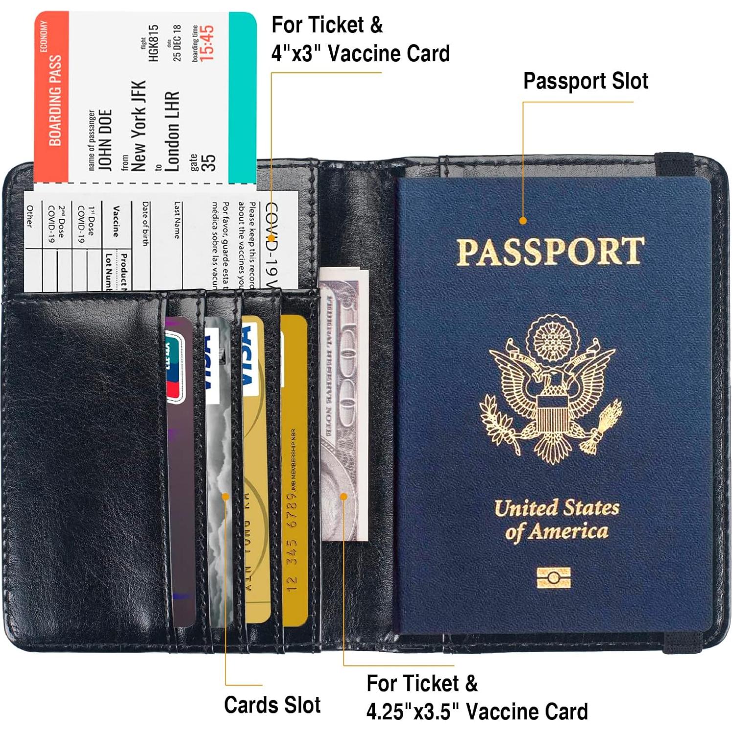 Portapasaportes RFID FACATH Negro con Sello Metálico 3D