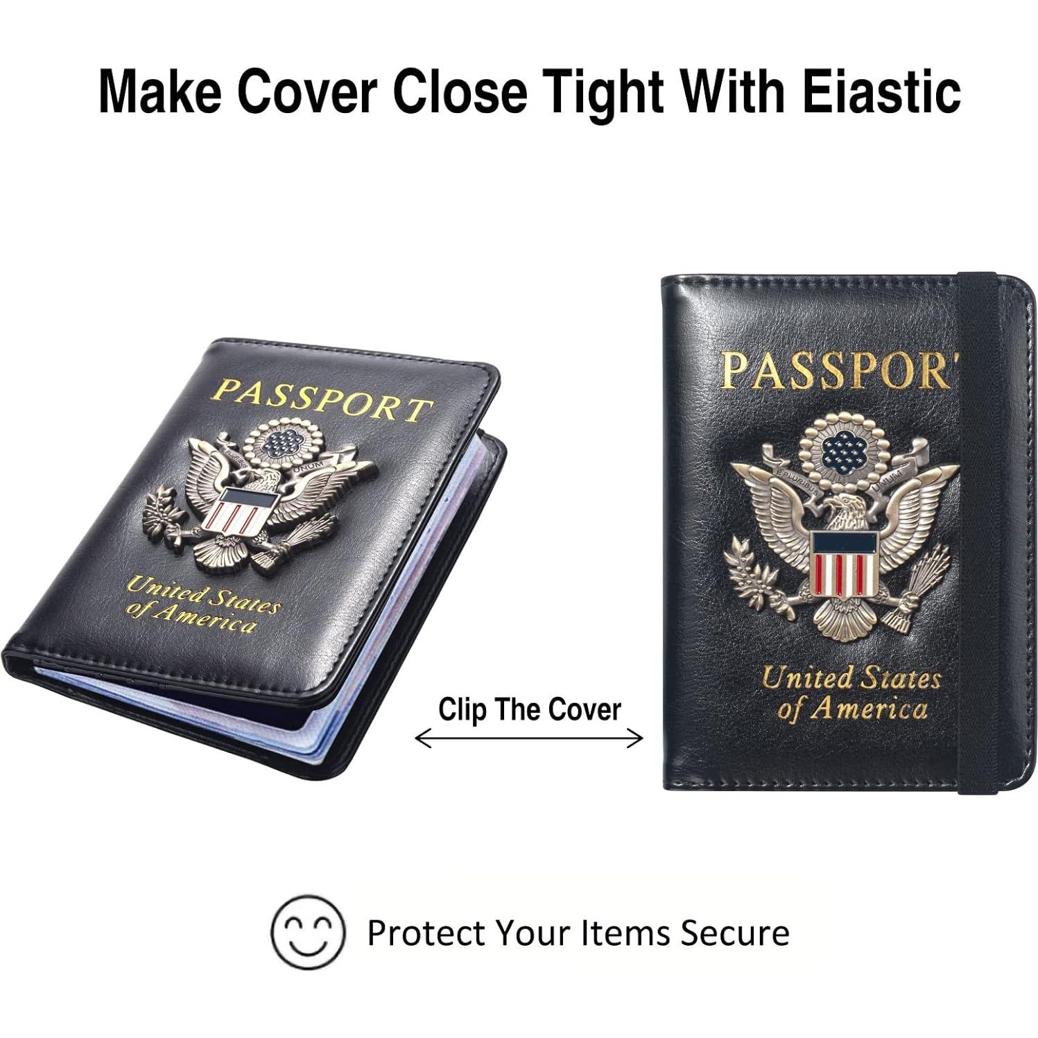 Portapasaportes RFID FACATH Negro con Sello Metálico 3D