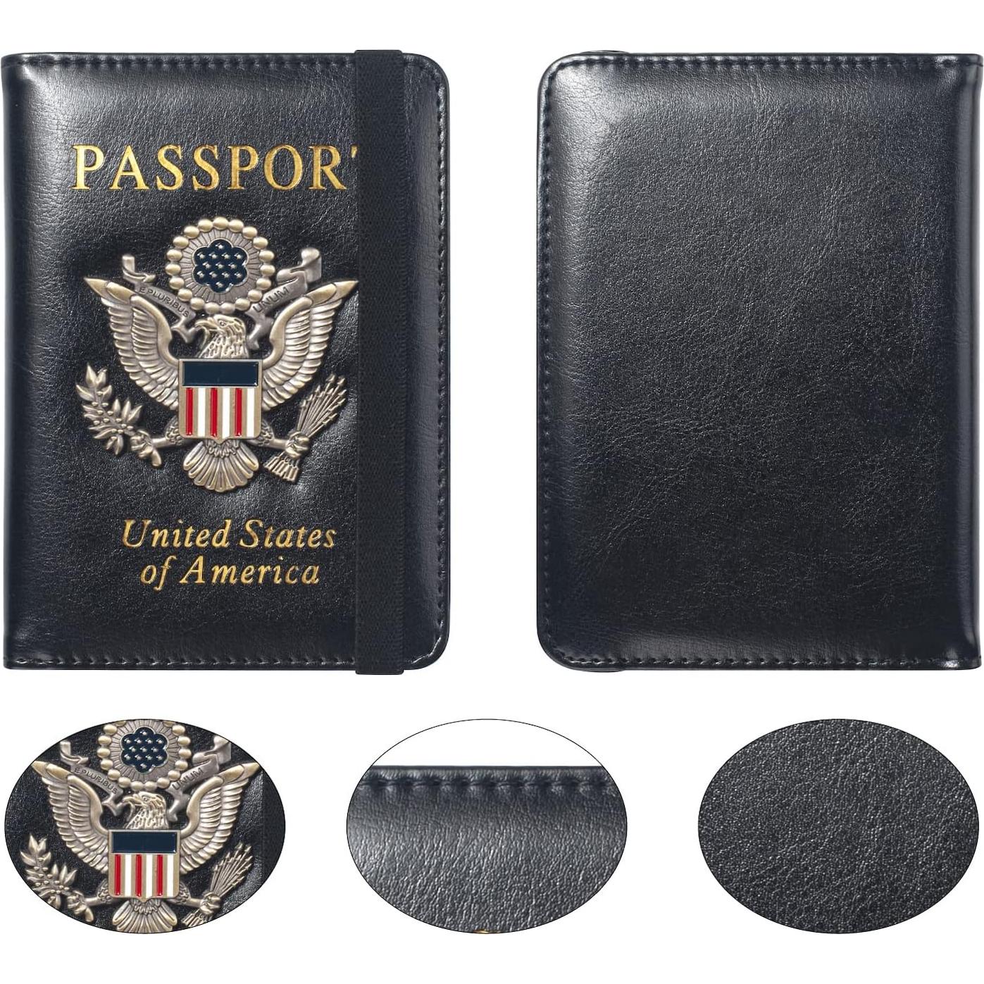 Portapasaportes RFID FACATH Negro con Sello Metálico 3D